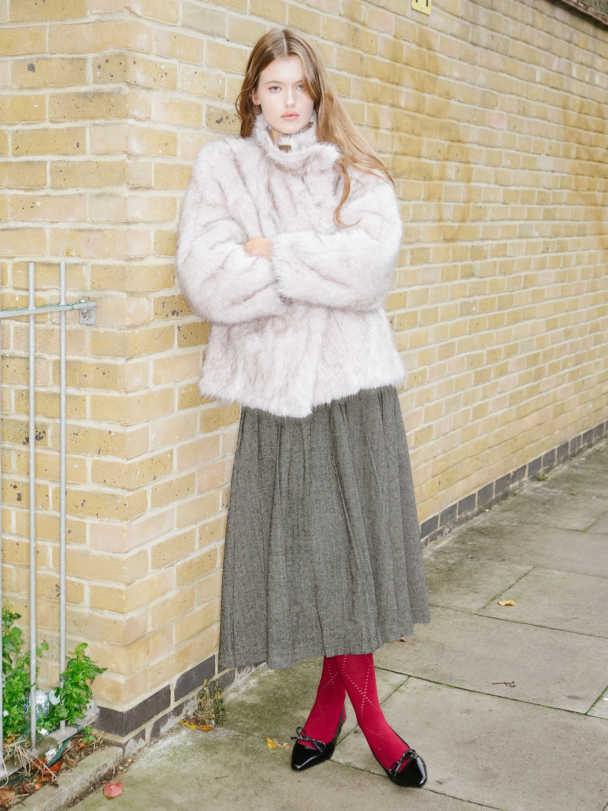 Gray Pleated Maxi Skirt - Image 4