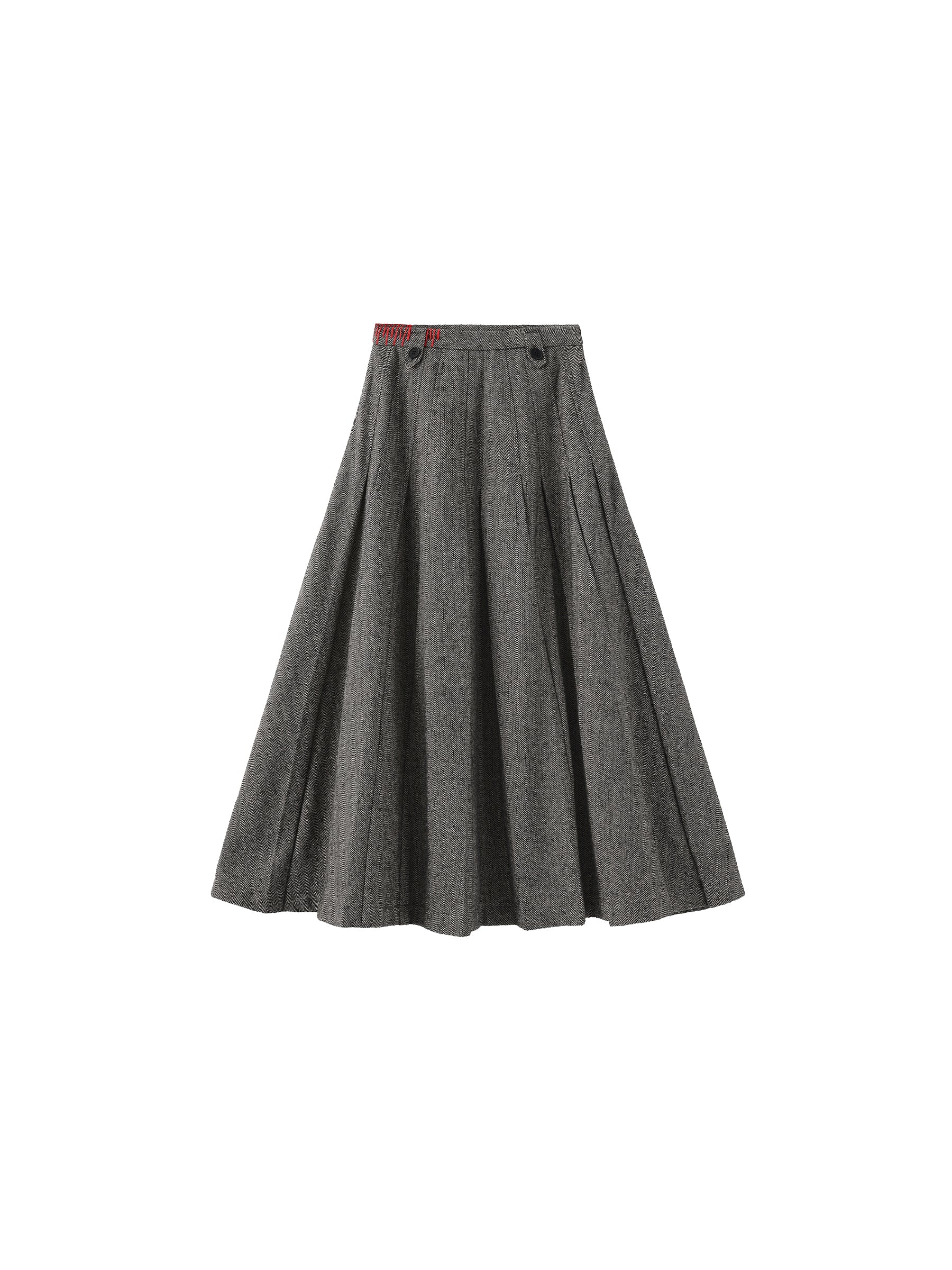 Gray Pleated Maxi Skirt - Image 8