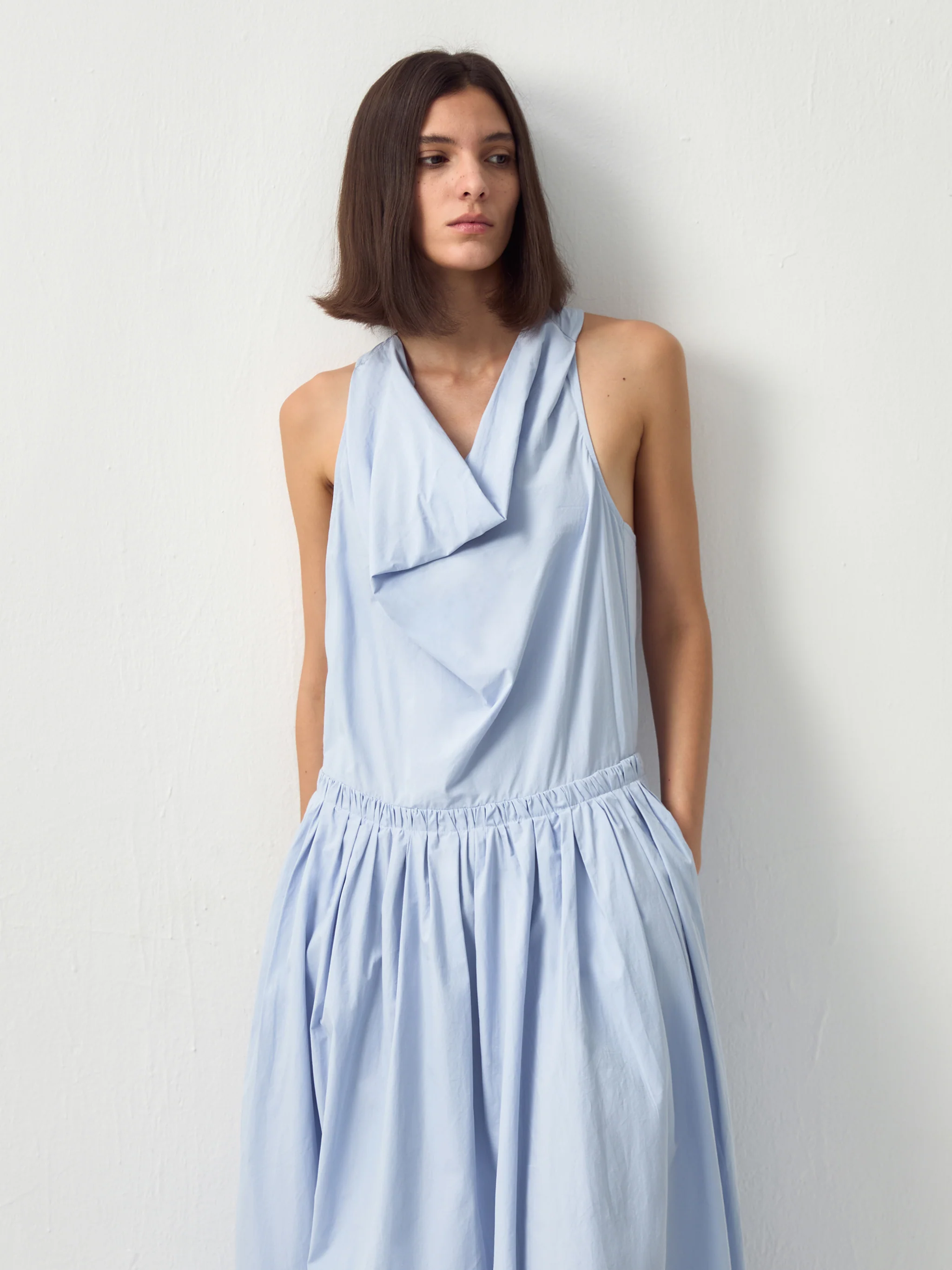 CUBIC 100% Cotton Halter Neck Cowl Dress - Image 4