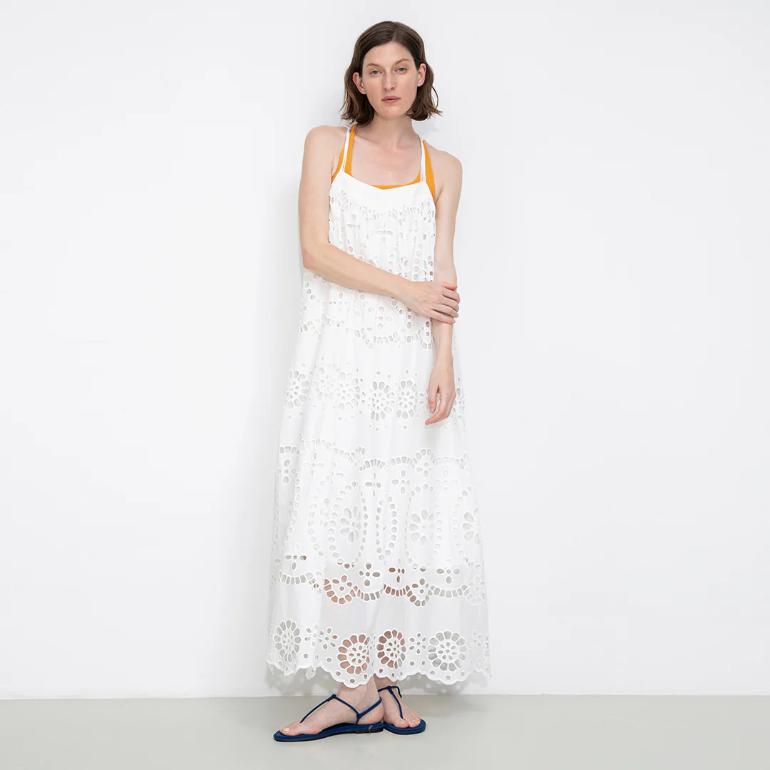 Heavily Embroidered Eyelet Floral Cami Dress - Image 3