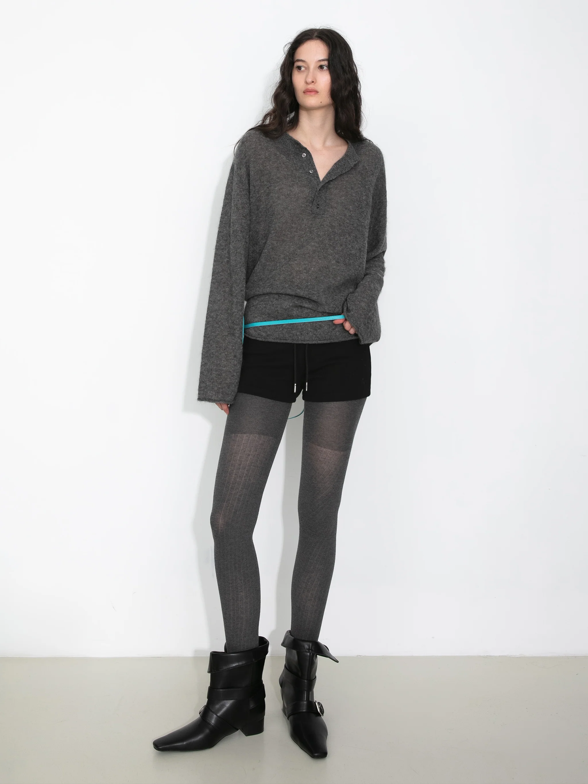 Henley Neck Loose-Fit Long-Sleeve Cover-Up - Image 10
