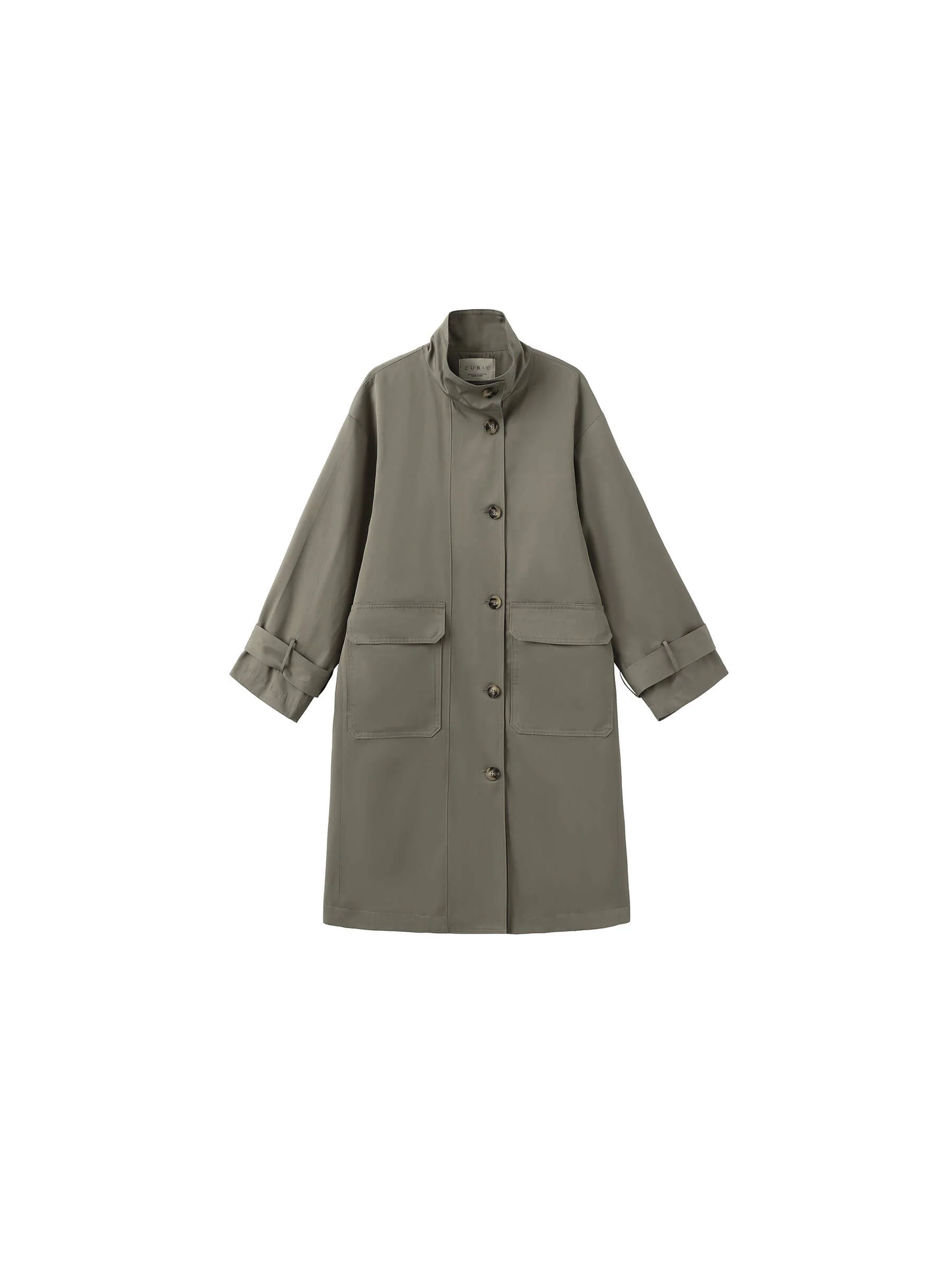 High Collar Long Trench Coat - Image 15