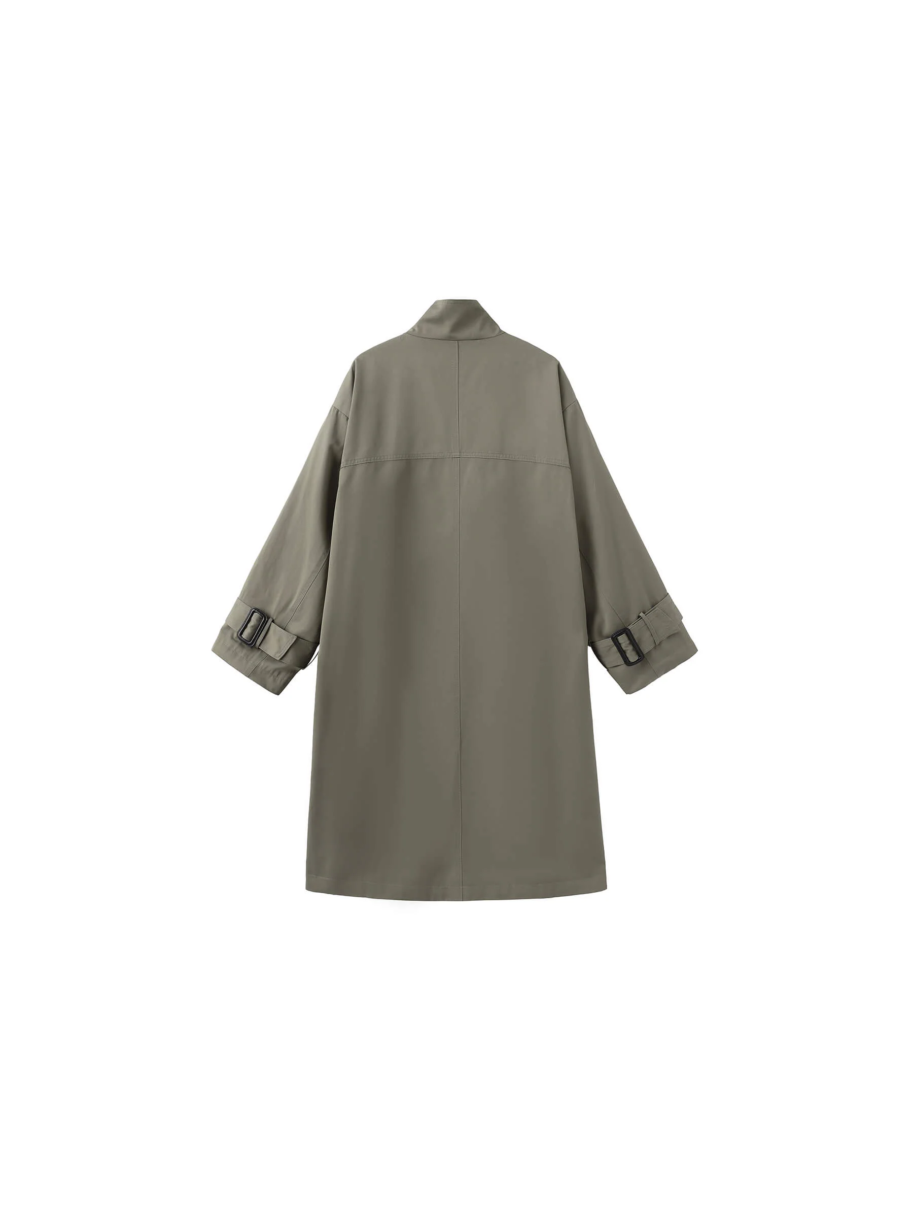 High Collar Long Trench Coat - Image 16