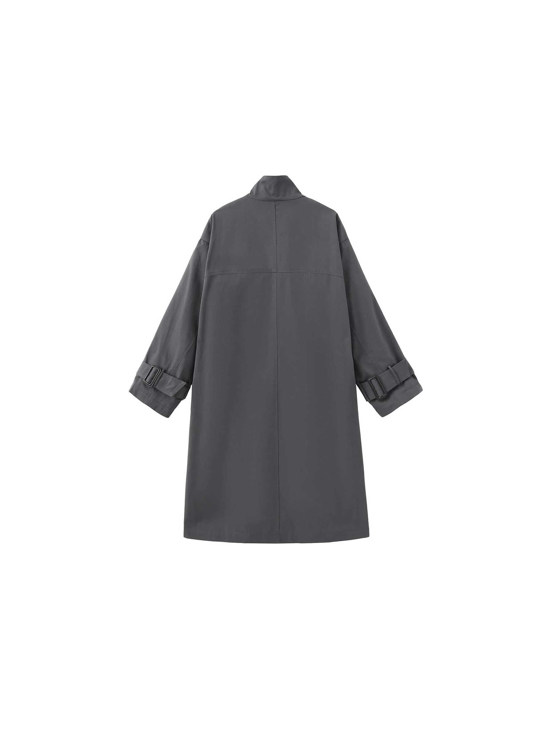 High Collar Long Trench Coat - Image 18