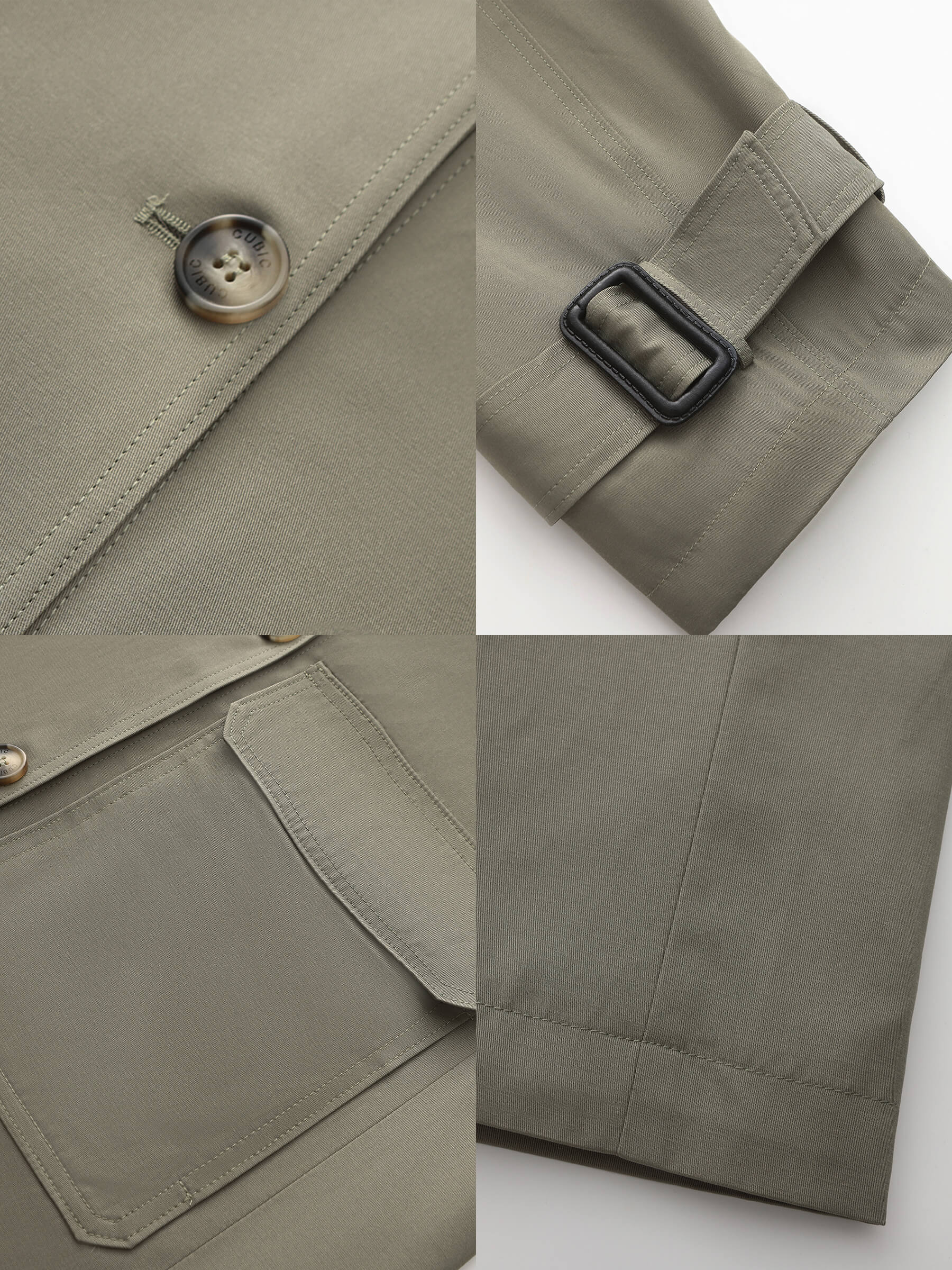 High Collar Long Trench Coat - Image 19