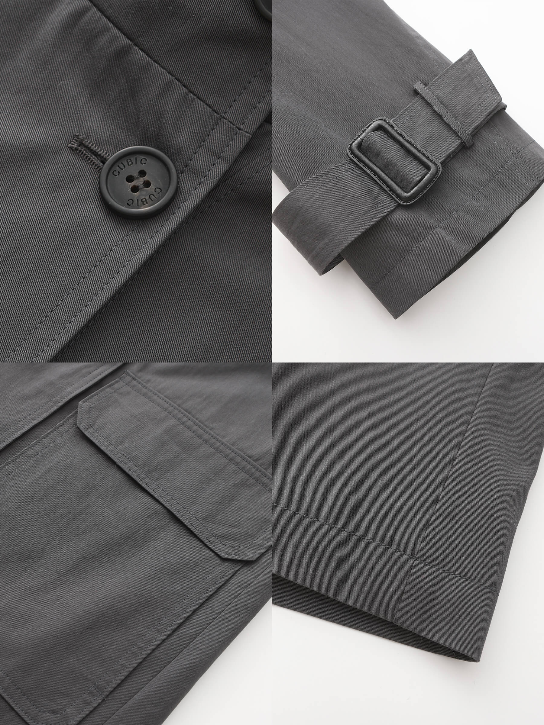 High Collar Long Trench Coat - Image 20