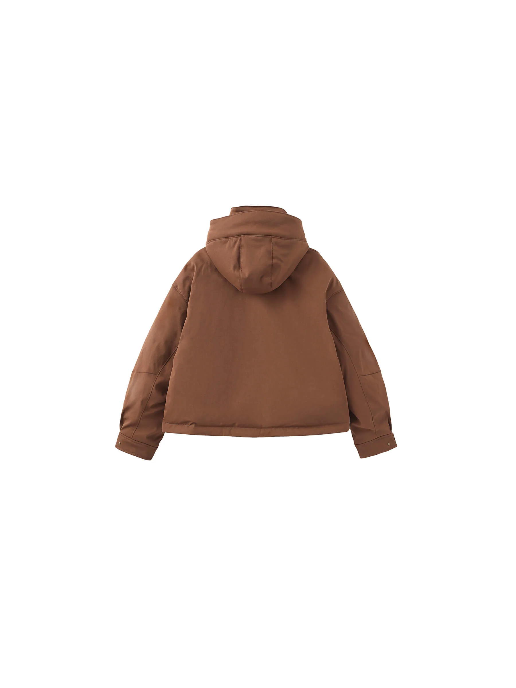 ONE BY CUBIC High Neck Short Loose Hem Down Jacket with Hood - Image 16