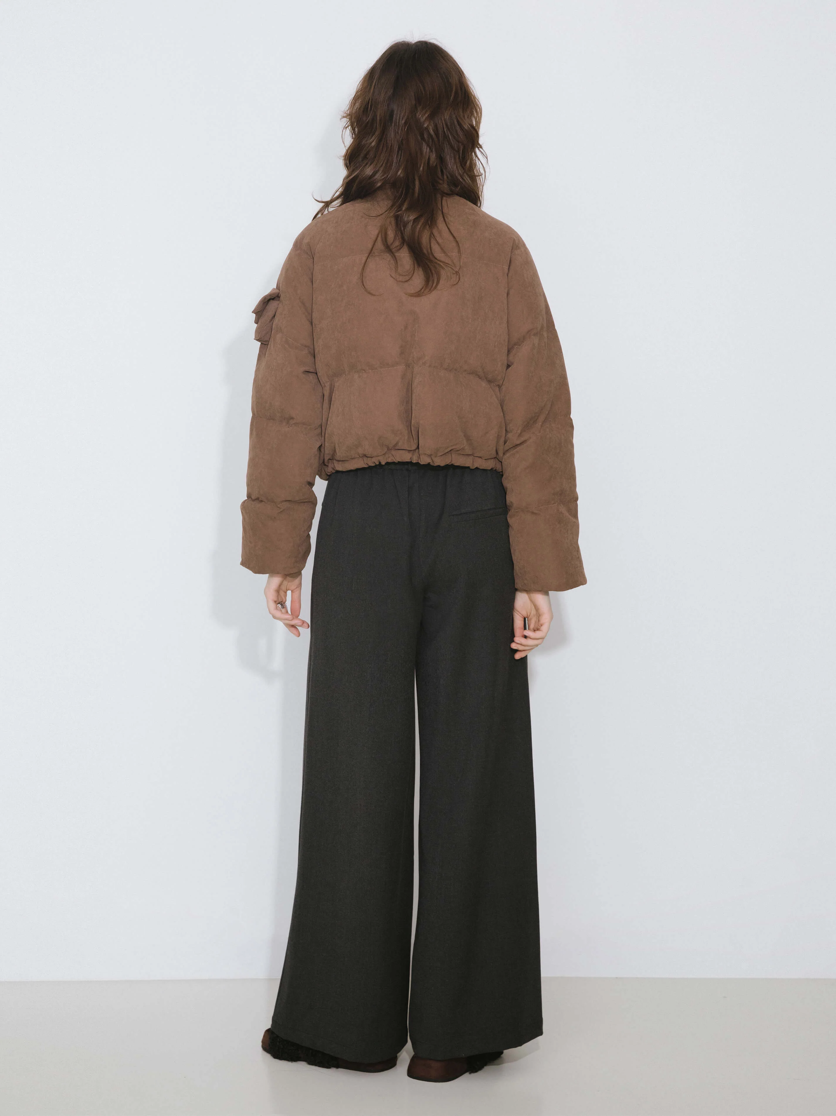 High Neck Short Puffer Down Coat - Image 14