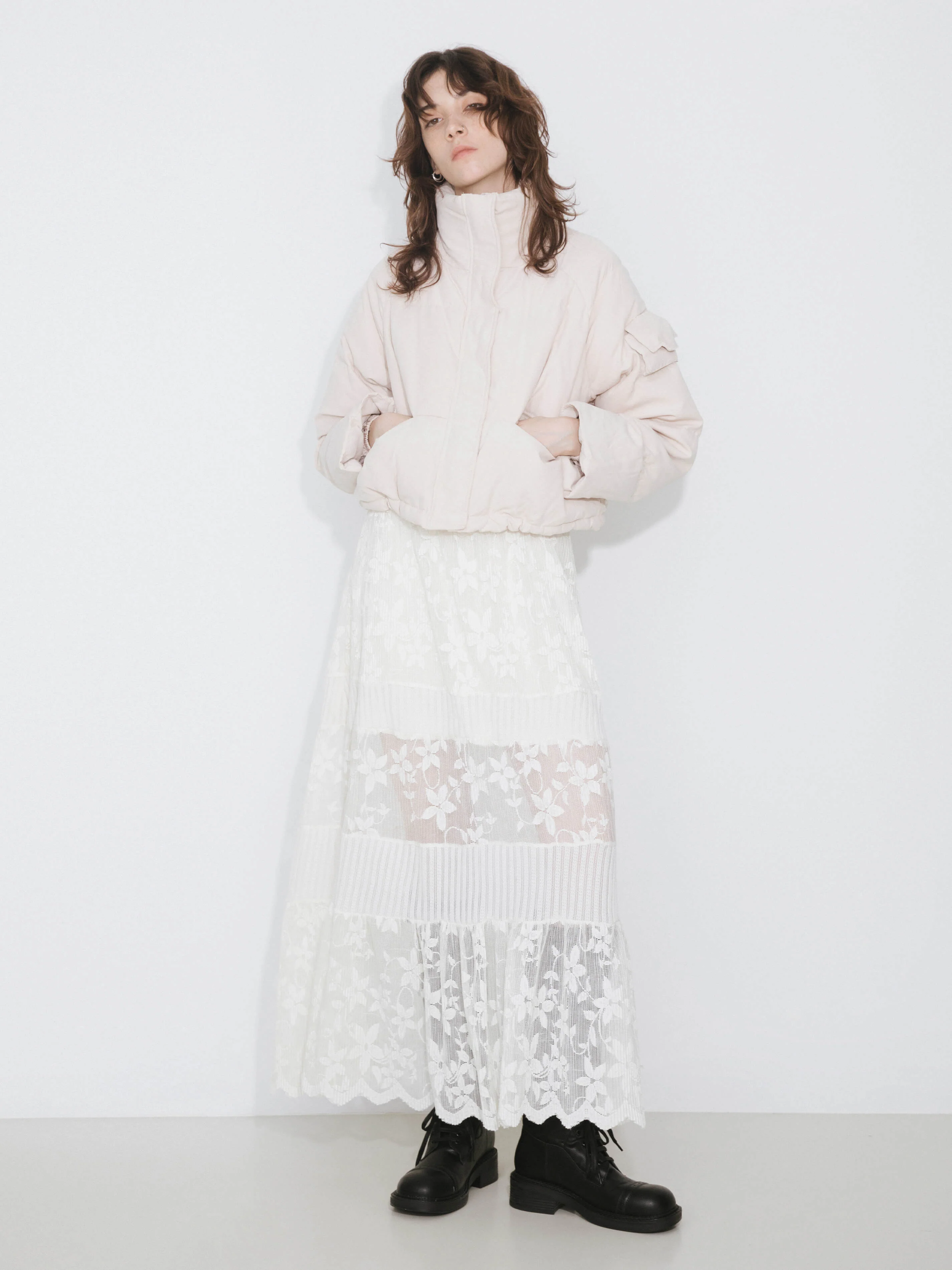 High Neck Short Puffer Down Coat - Image 15