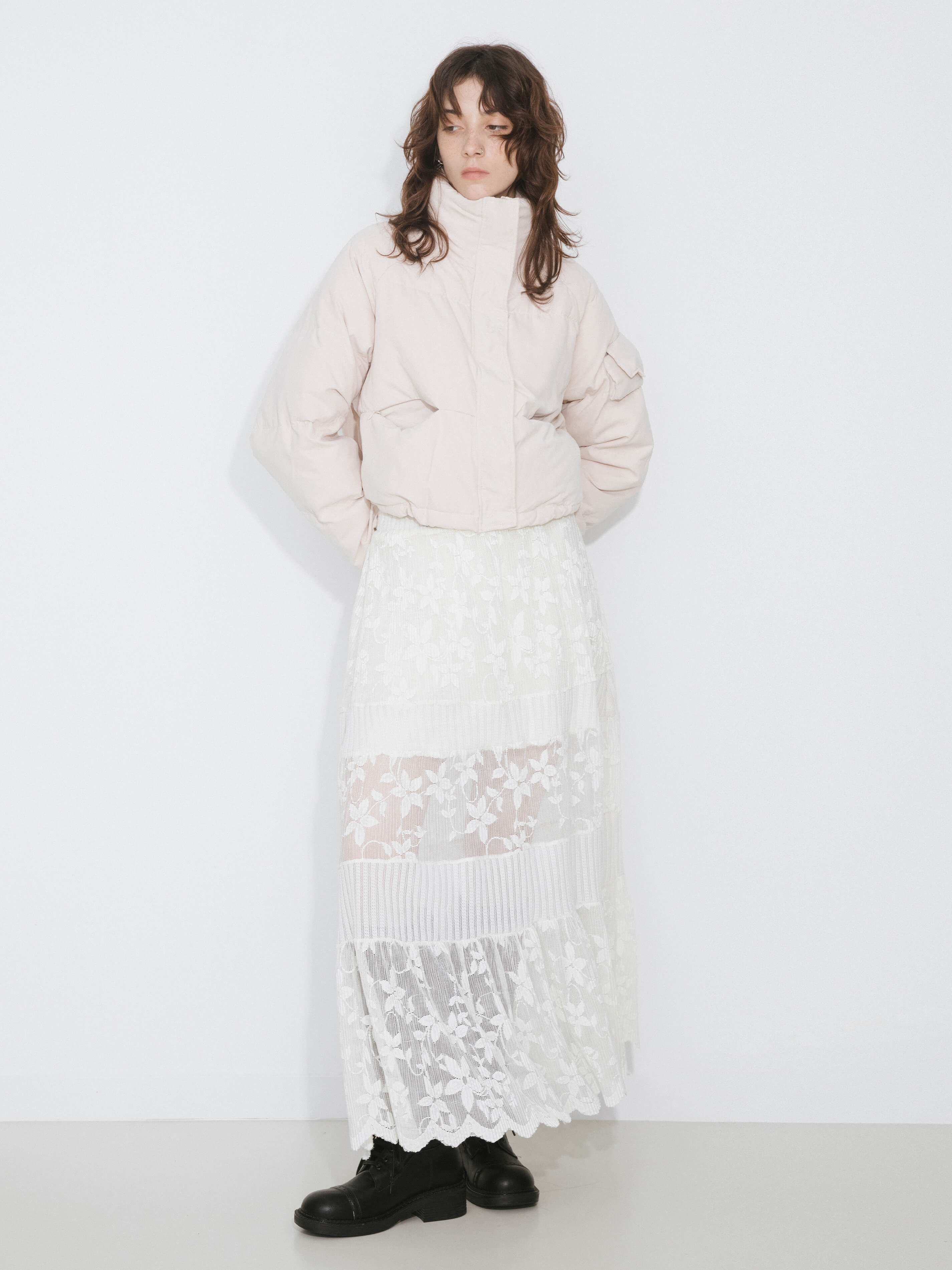 High Neck Short Puffer Down Coat - Image 17