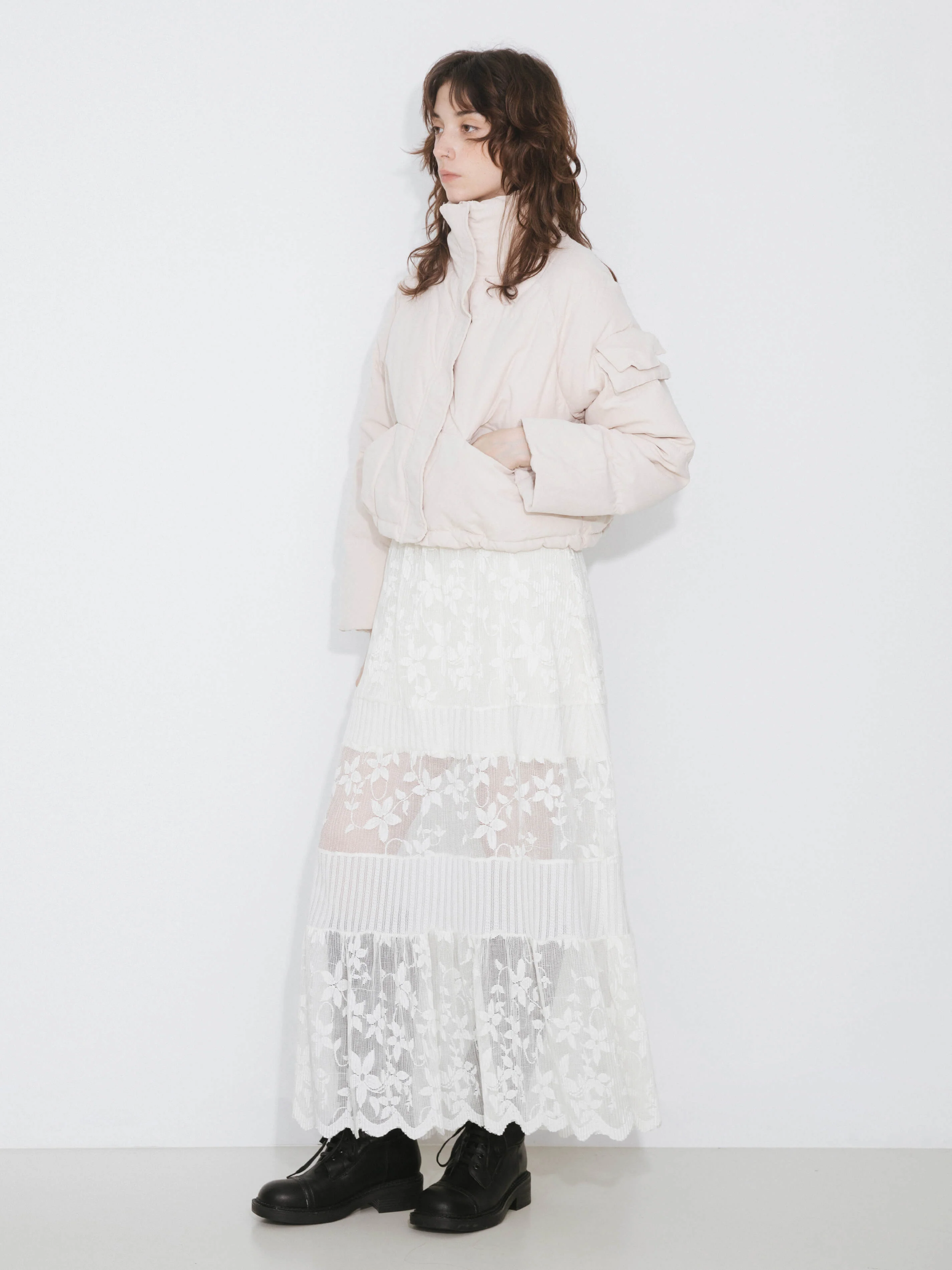High Neck Short Puffer Down Coat - Image 19
