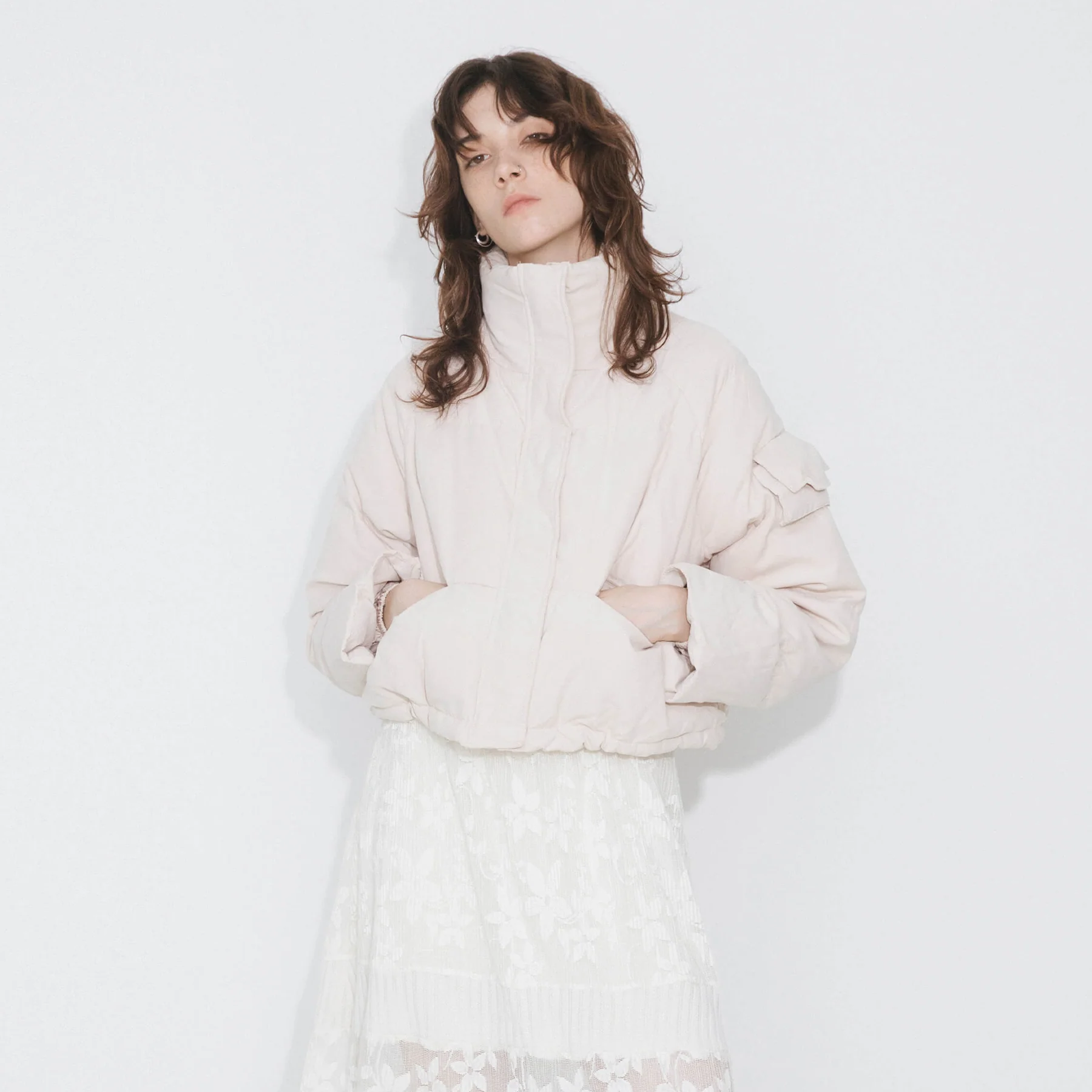 High Neck Short Puffer Down Coat - Image 21