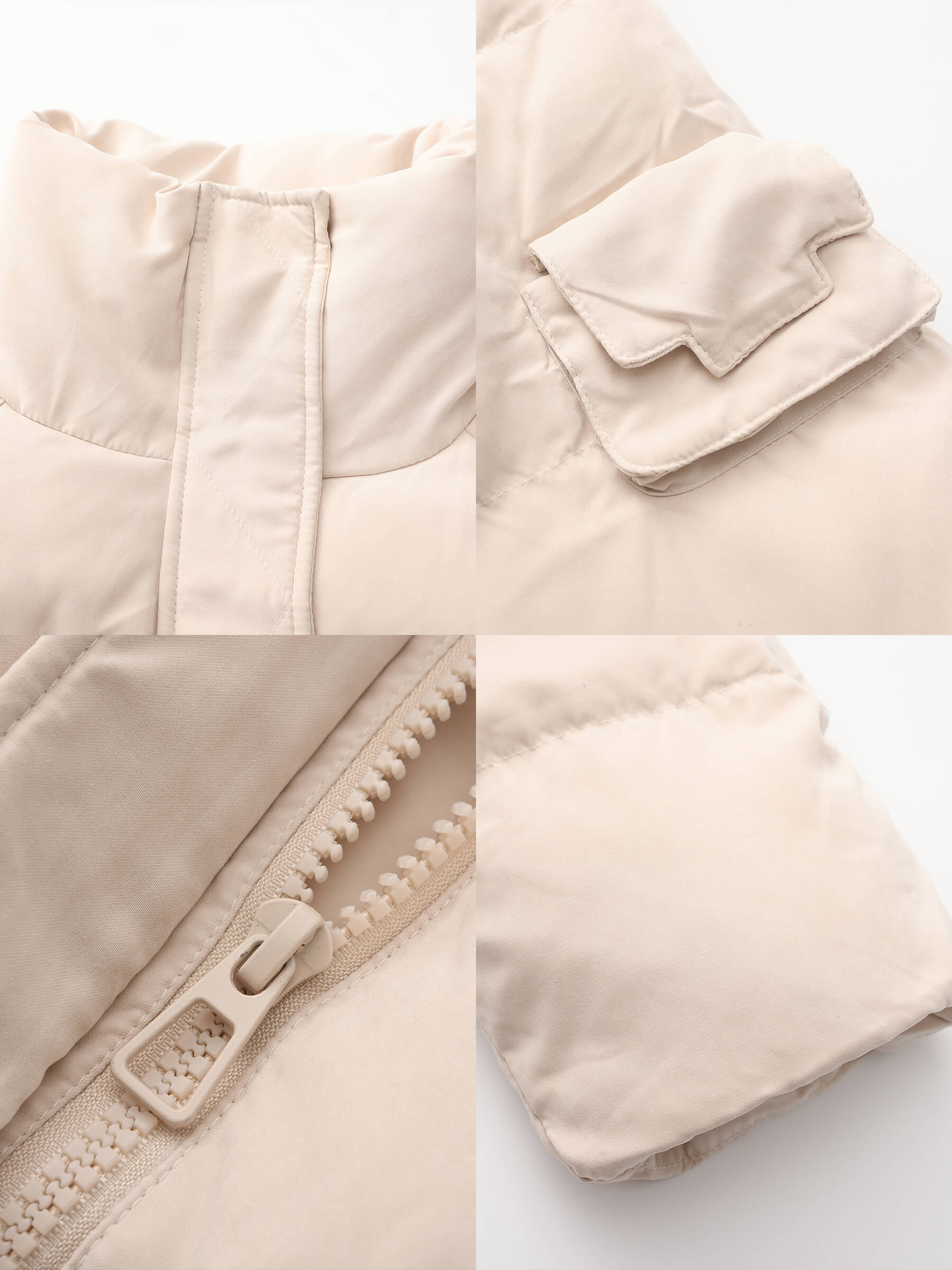 High Neck Short Puffer Down Coat - Image 30