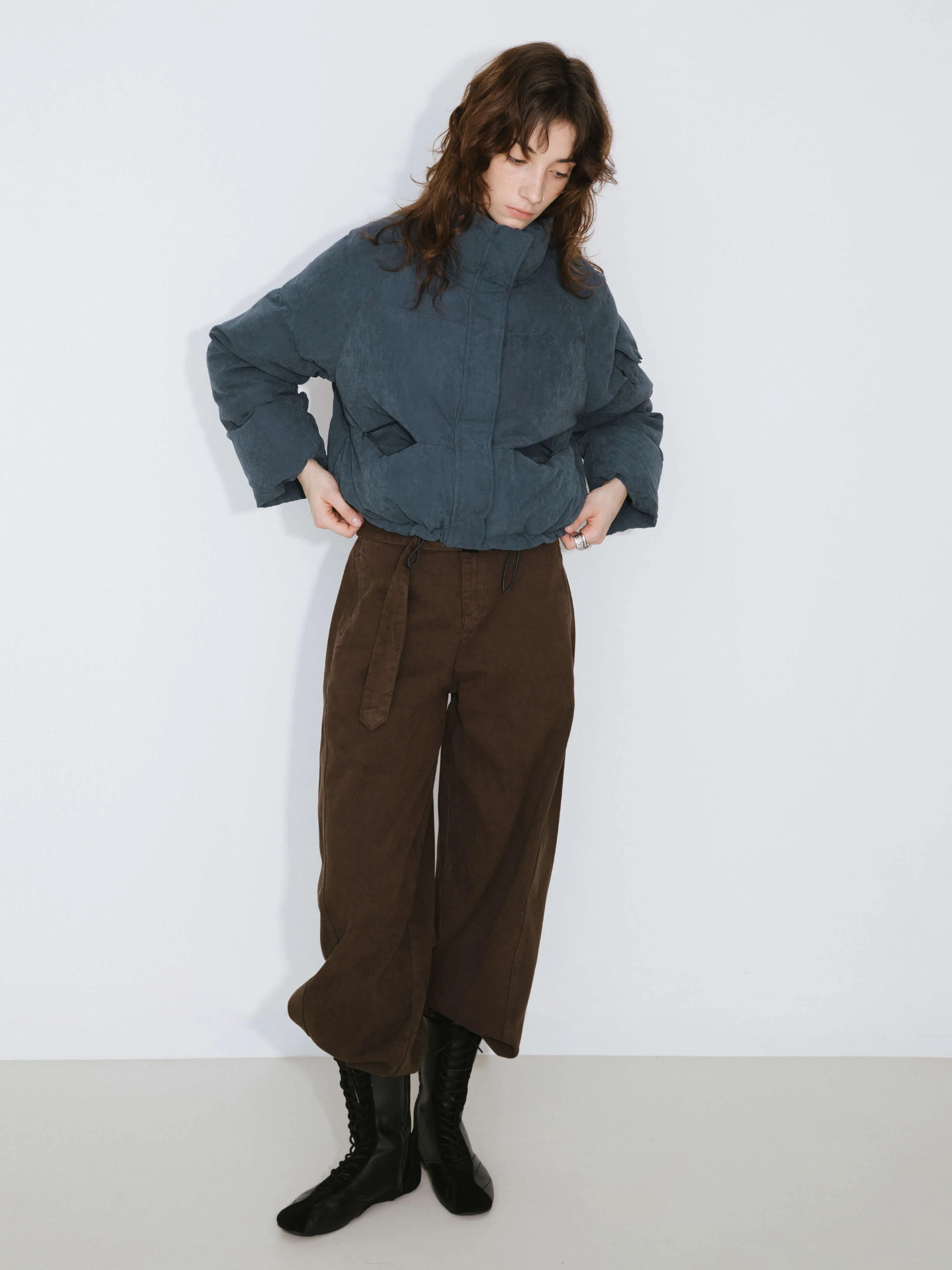 High Neck Short Puffer Down Coat - Image 6