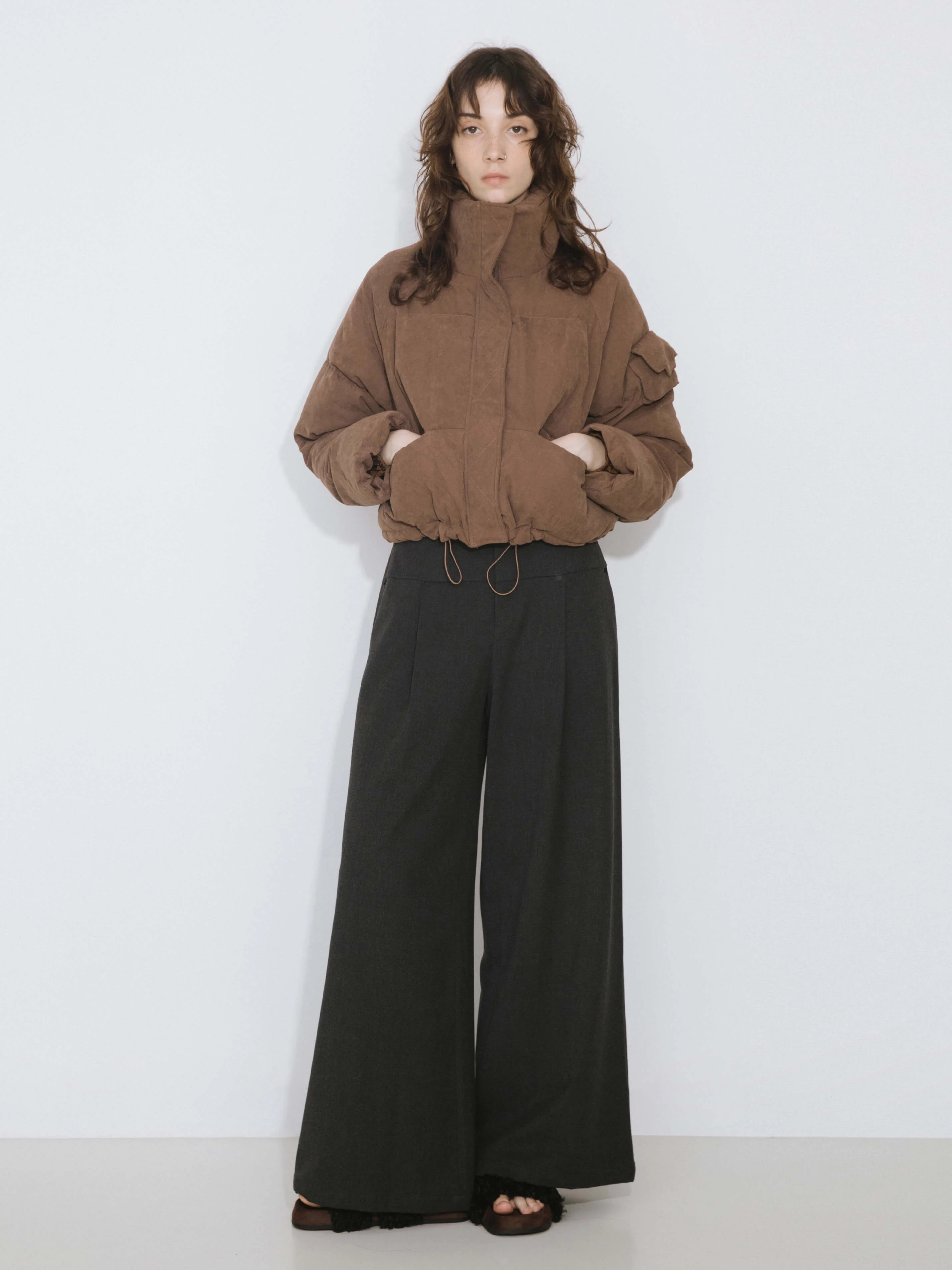High Neck Short Puffer Down Coat - Image 8