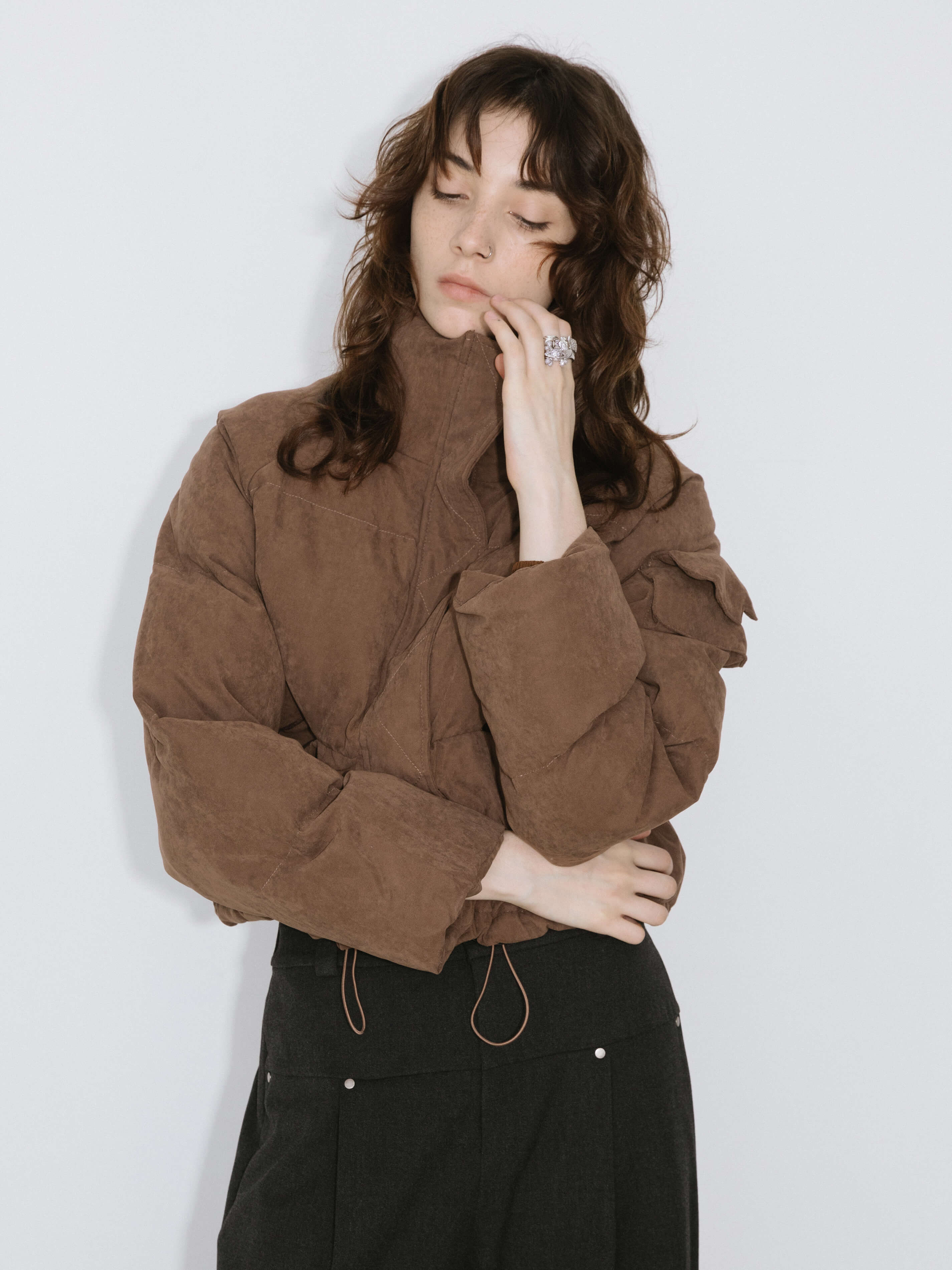 High Neck Short Puffer Down Coat - Image 9