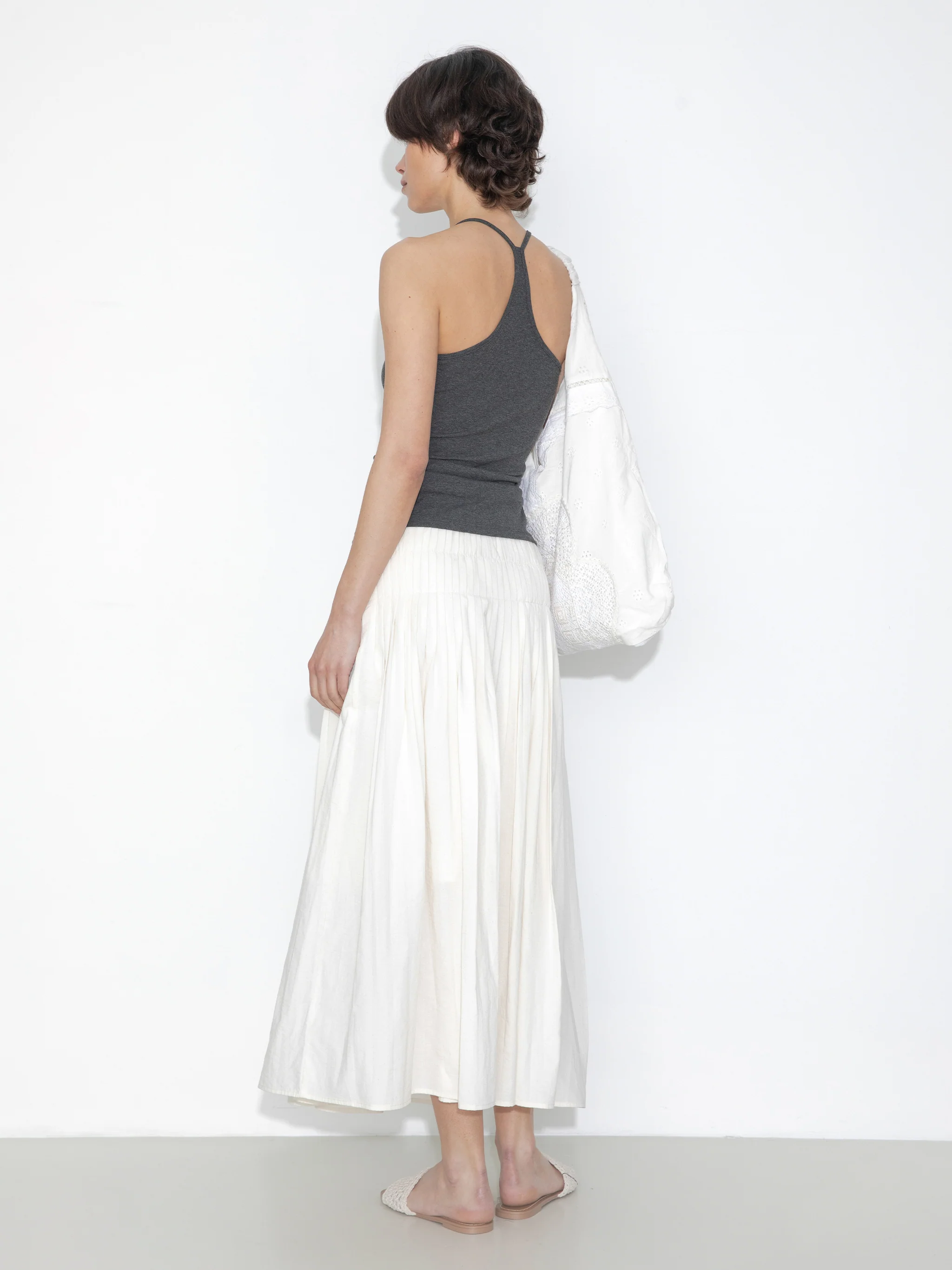 High-Waist Drawstring Pleated Skirt - Image 6