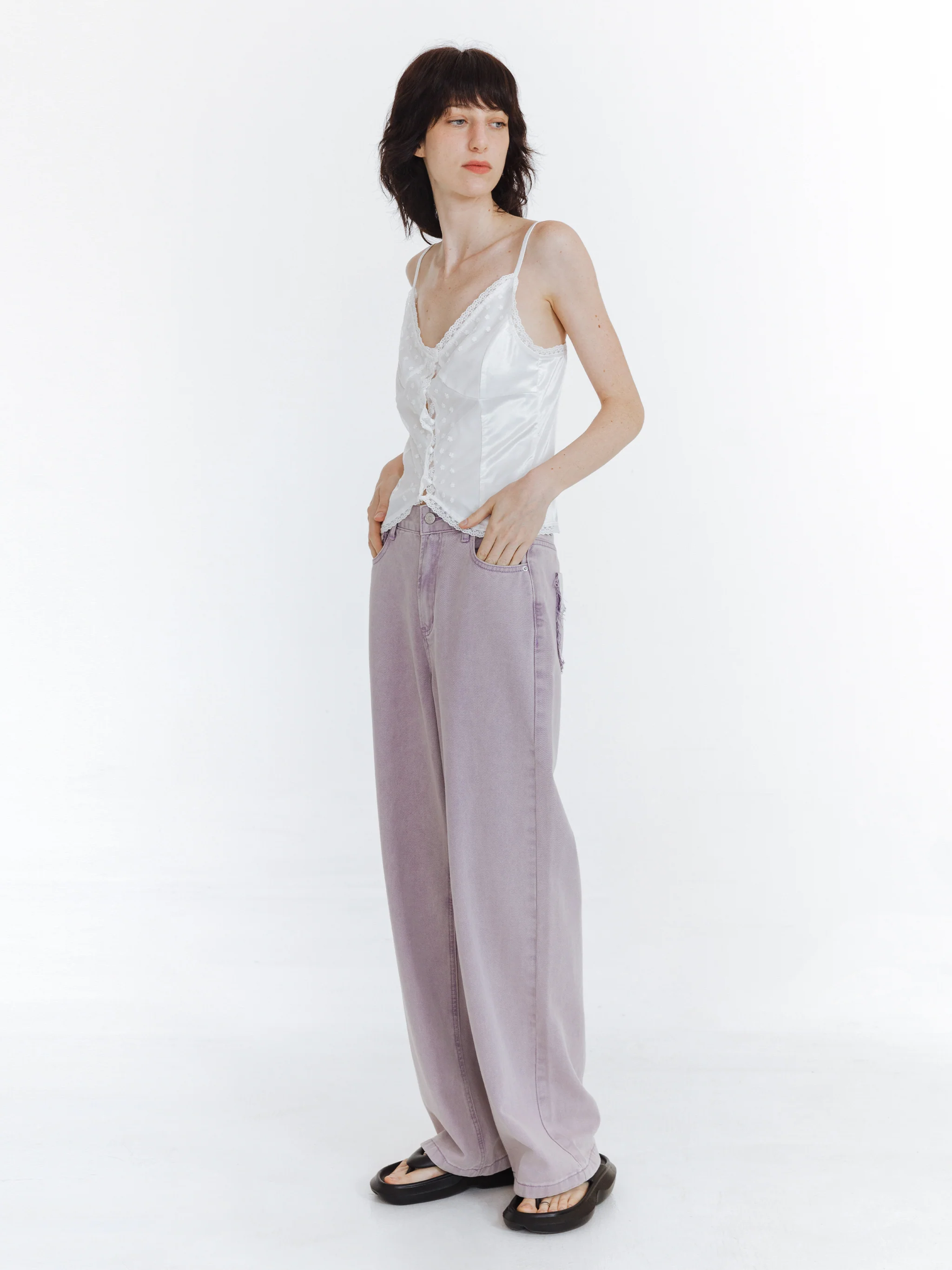 High Waist Loose Straight Washed Jeans - Image 12
