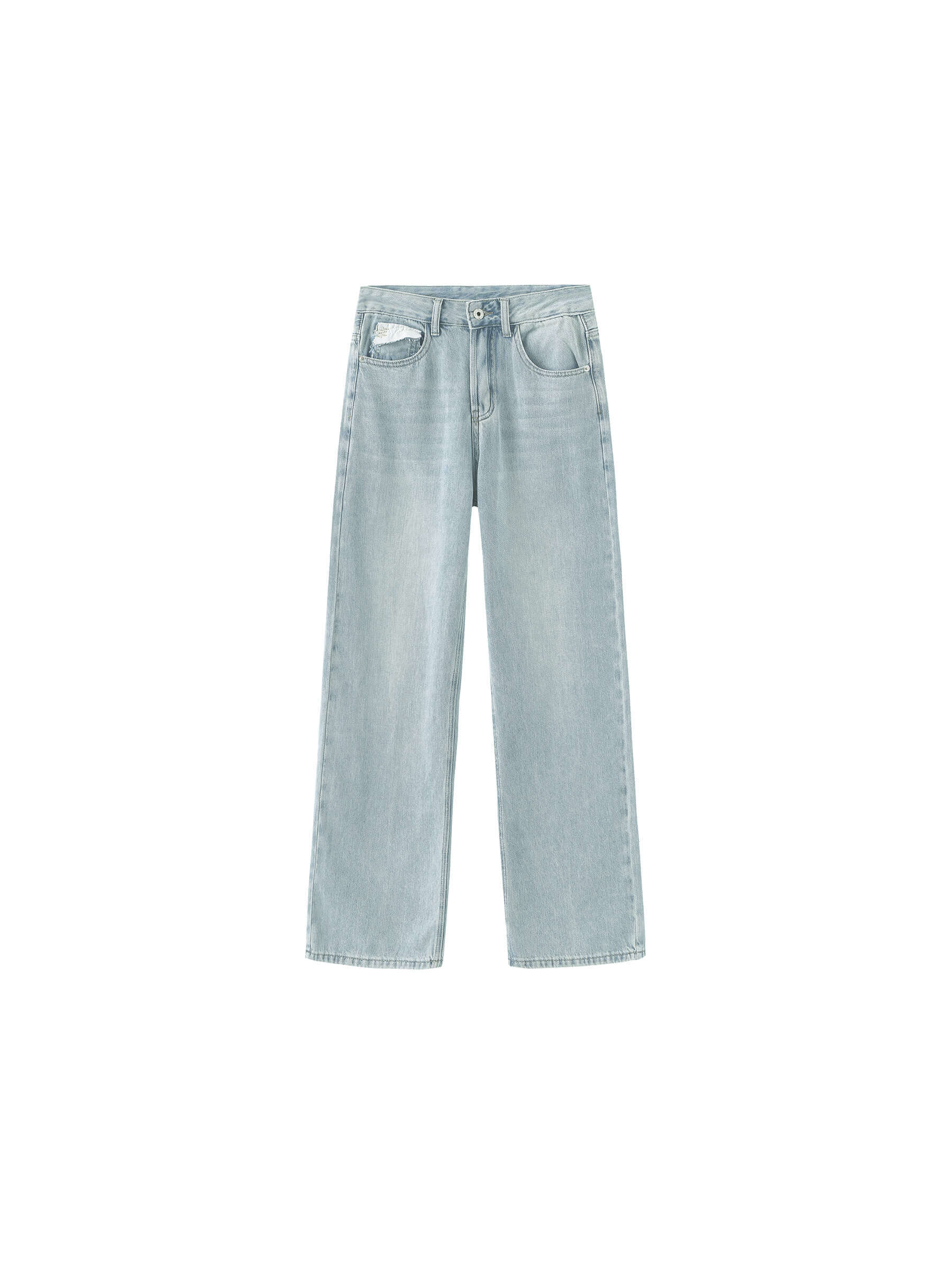 High Waist Loose Straight Washed Jeans - Image 17
