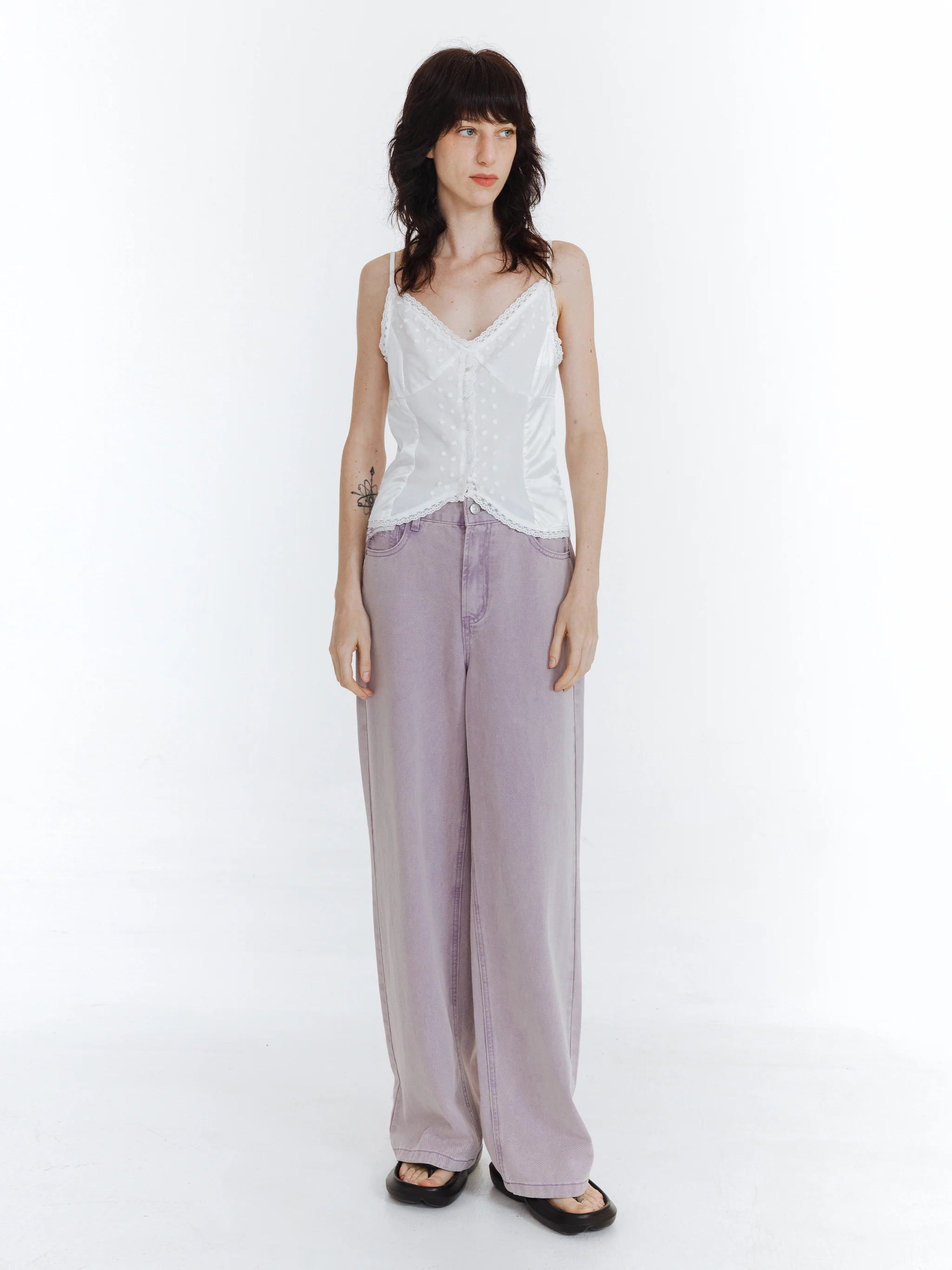 High Waist Loose Straight Washed Jeans - Image 8