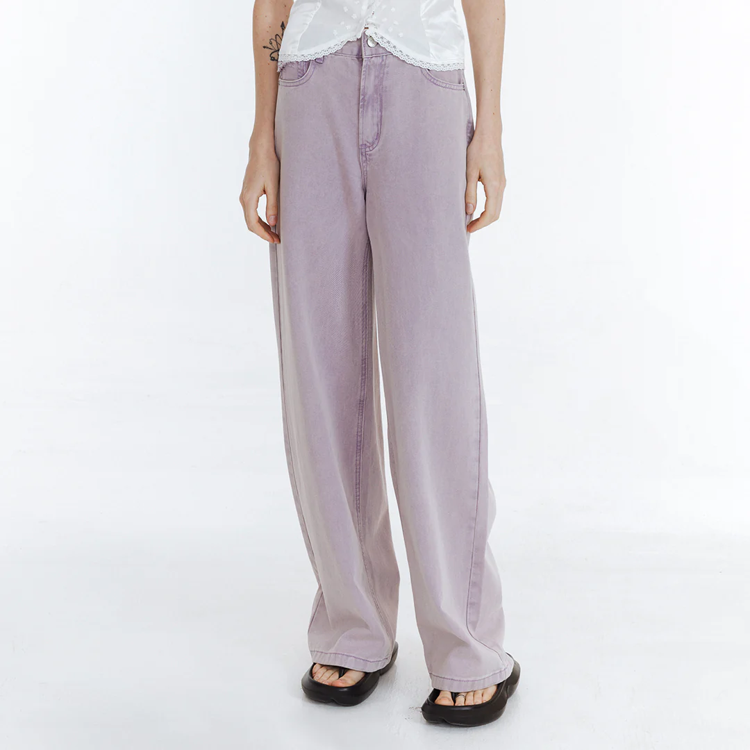 High Waist Loose Straight Washed Jeans - Image 9