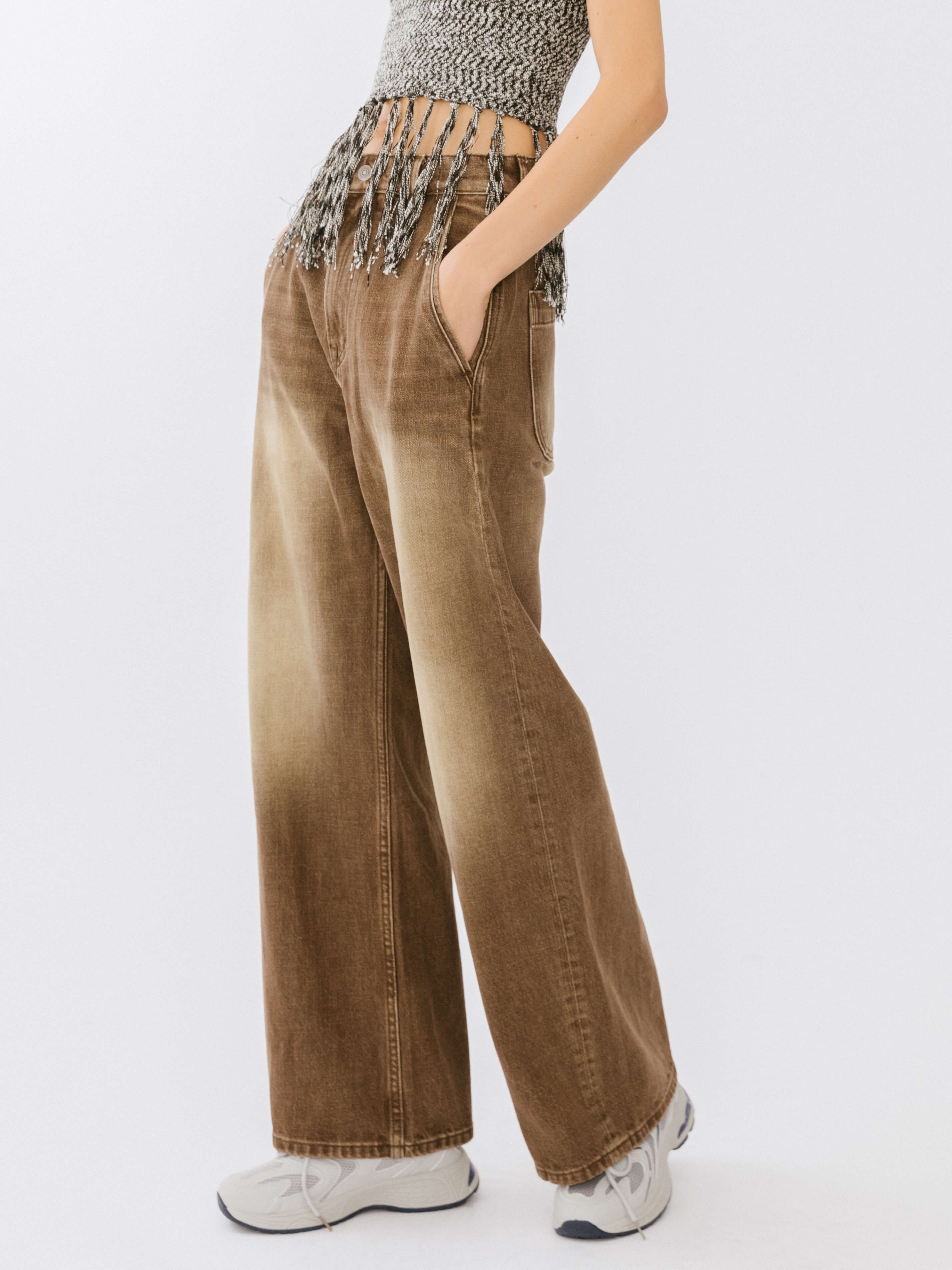 High Waisted Washed Out Boyfriend Jeans - Image 7