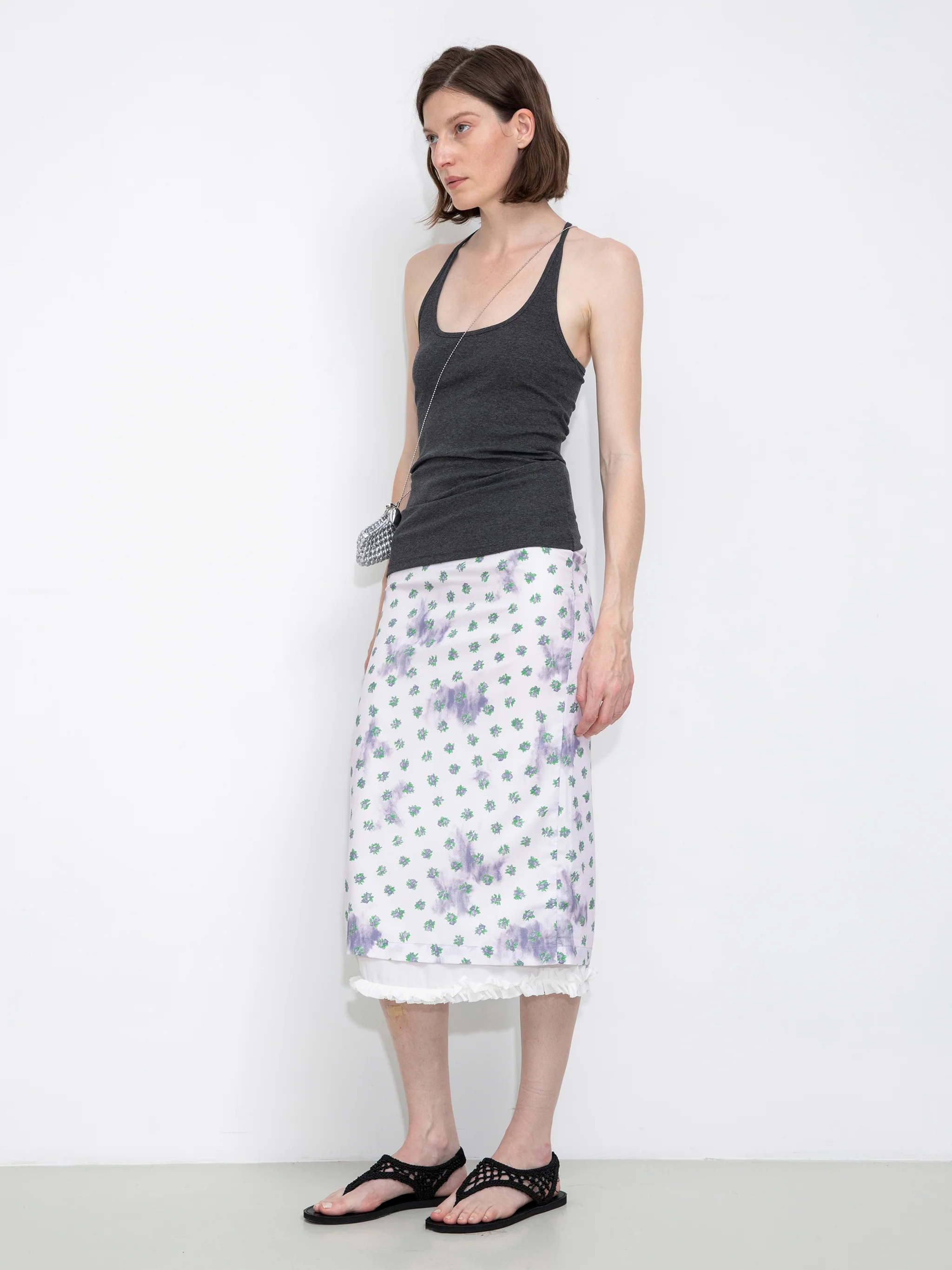 Lace Patchwork Floral Printed Skirt - Image 11