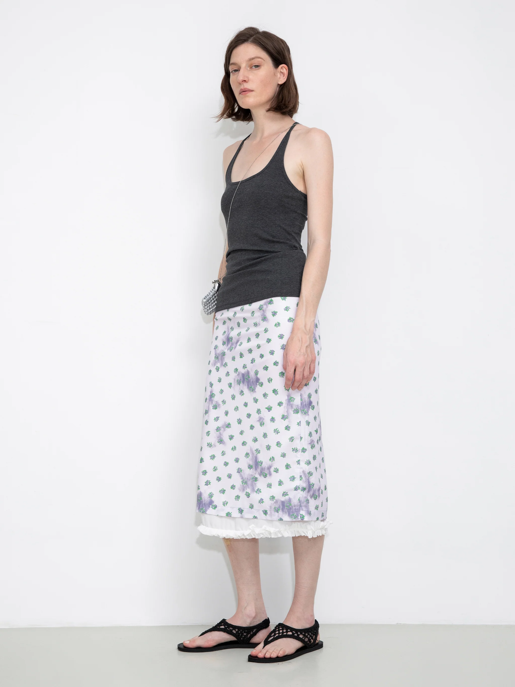 Lace Patchwork Floral Printed Skirt - Image 8