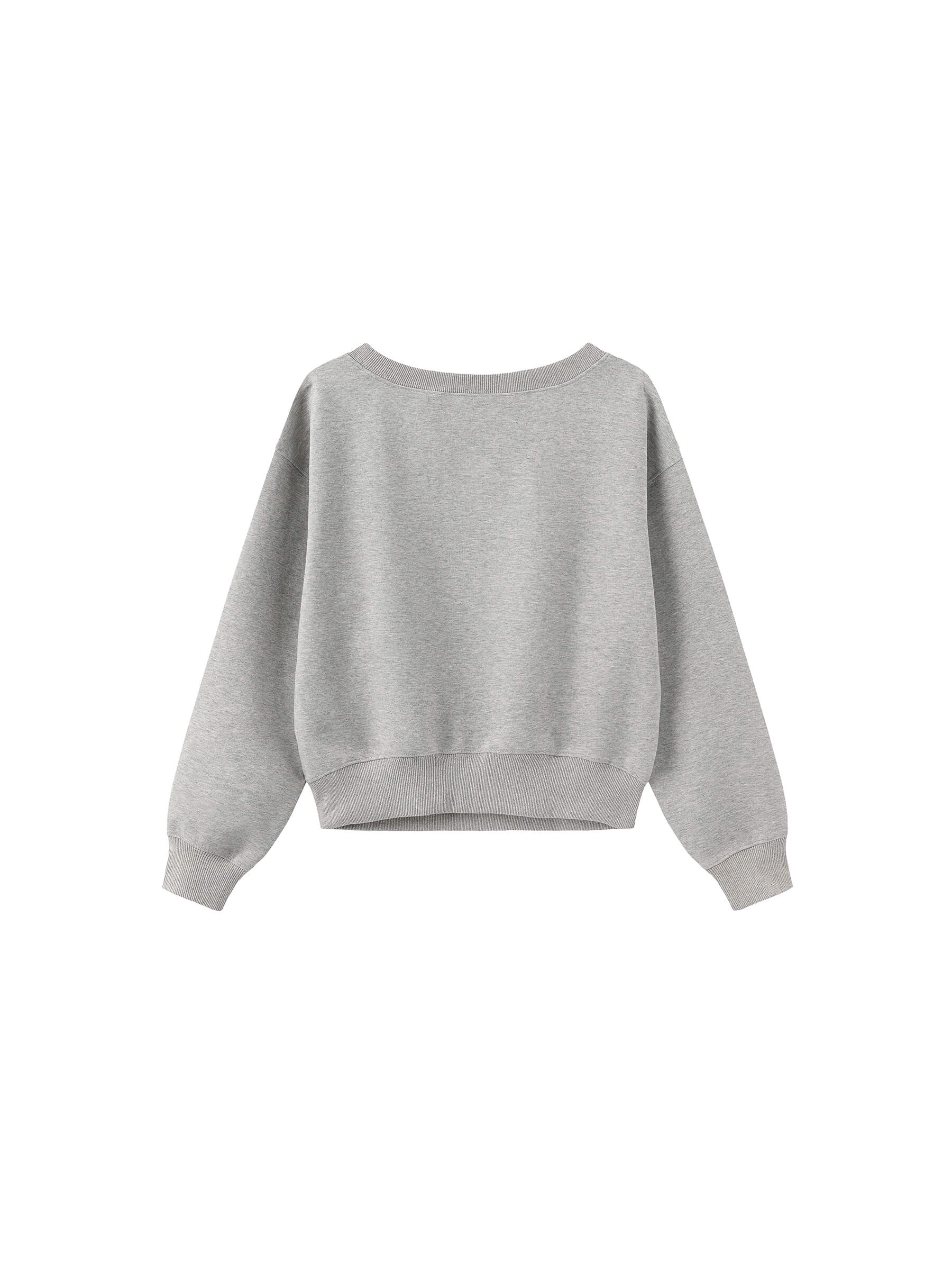Lace Print Oversized Sweatshirt with Wide Neckline - Image 16