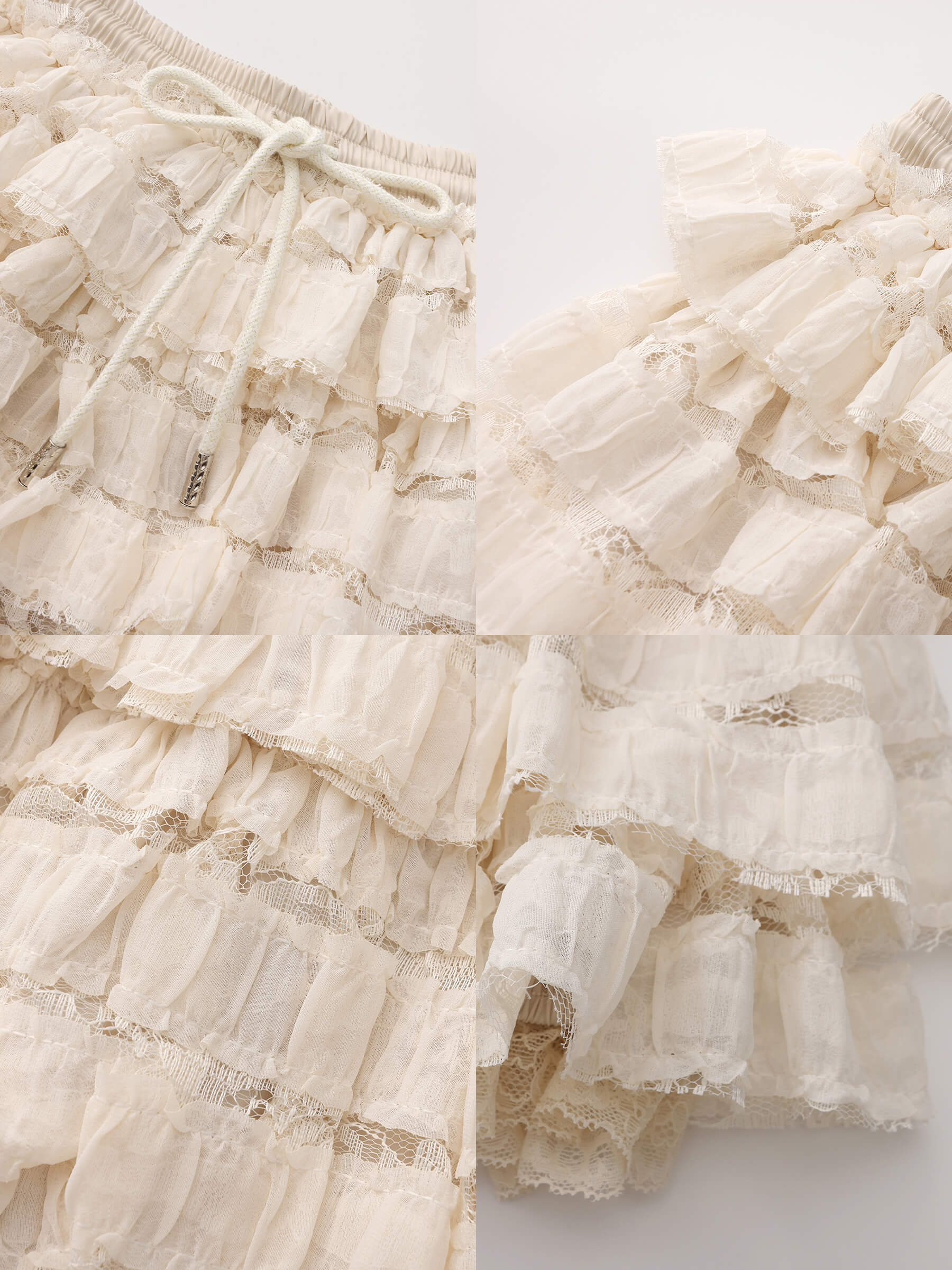 Lace Tiered Mini Skirt with Elastic Waist - Image 10