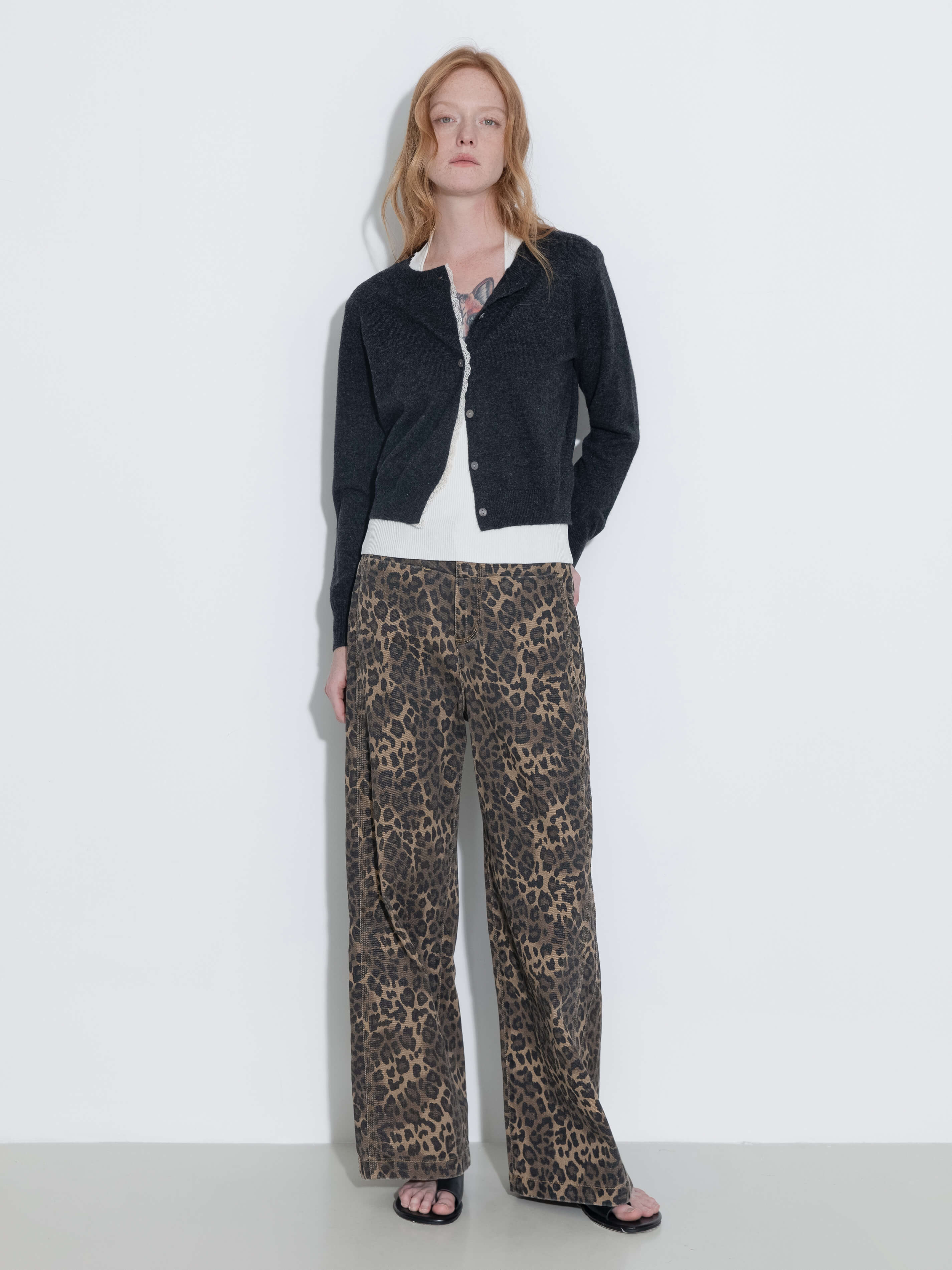 Lace Trim Knit Wool Cardigan - Image 11