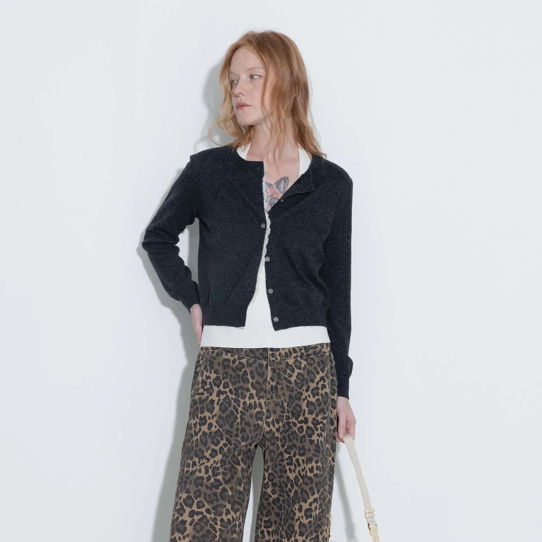 Lace Trim Knit Wool Cardigan - Image 13