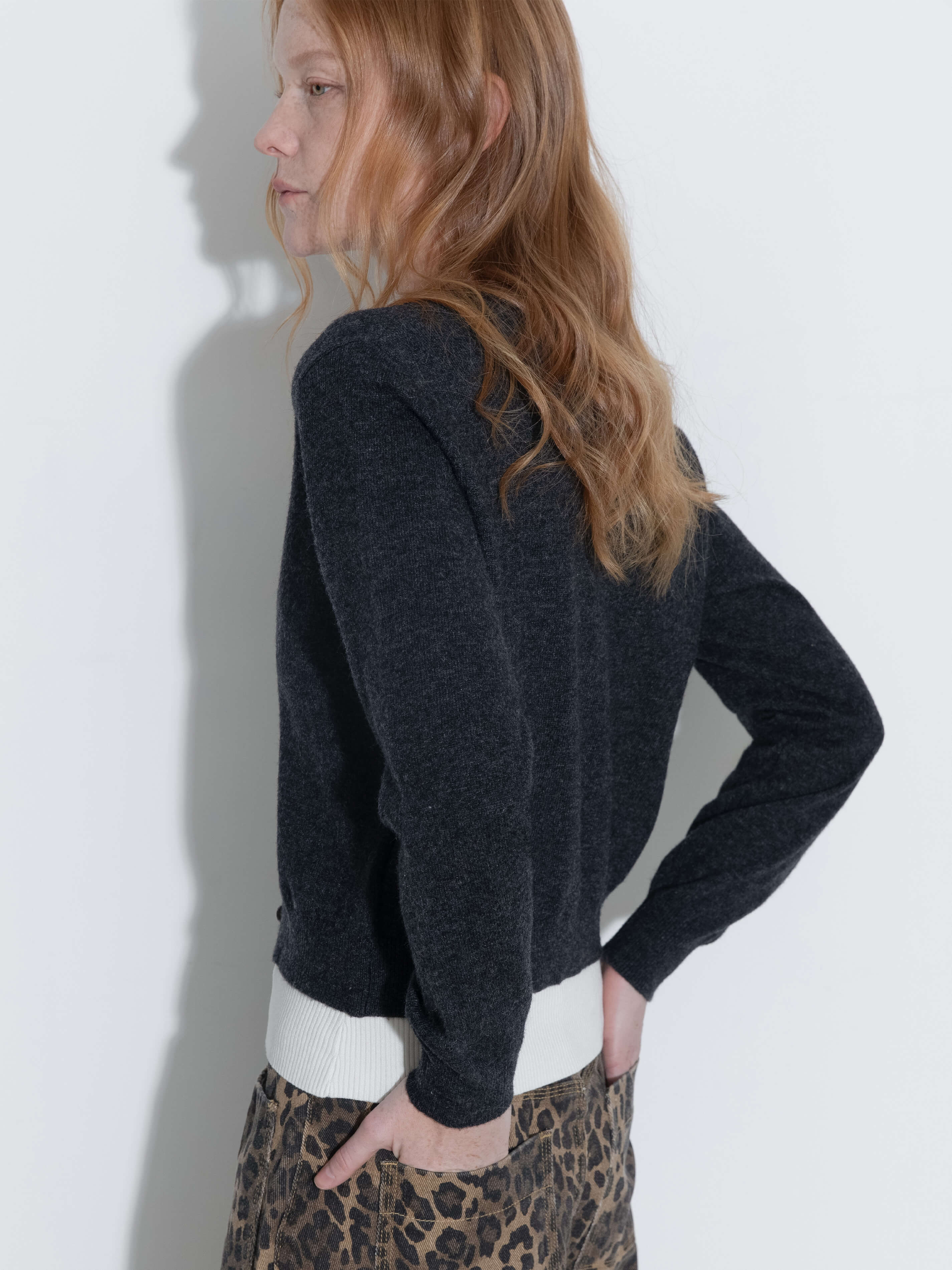 Lace Trim Knit Wool Cardigan - Image 14