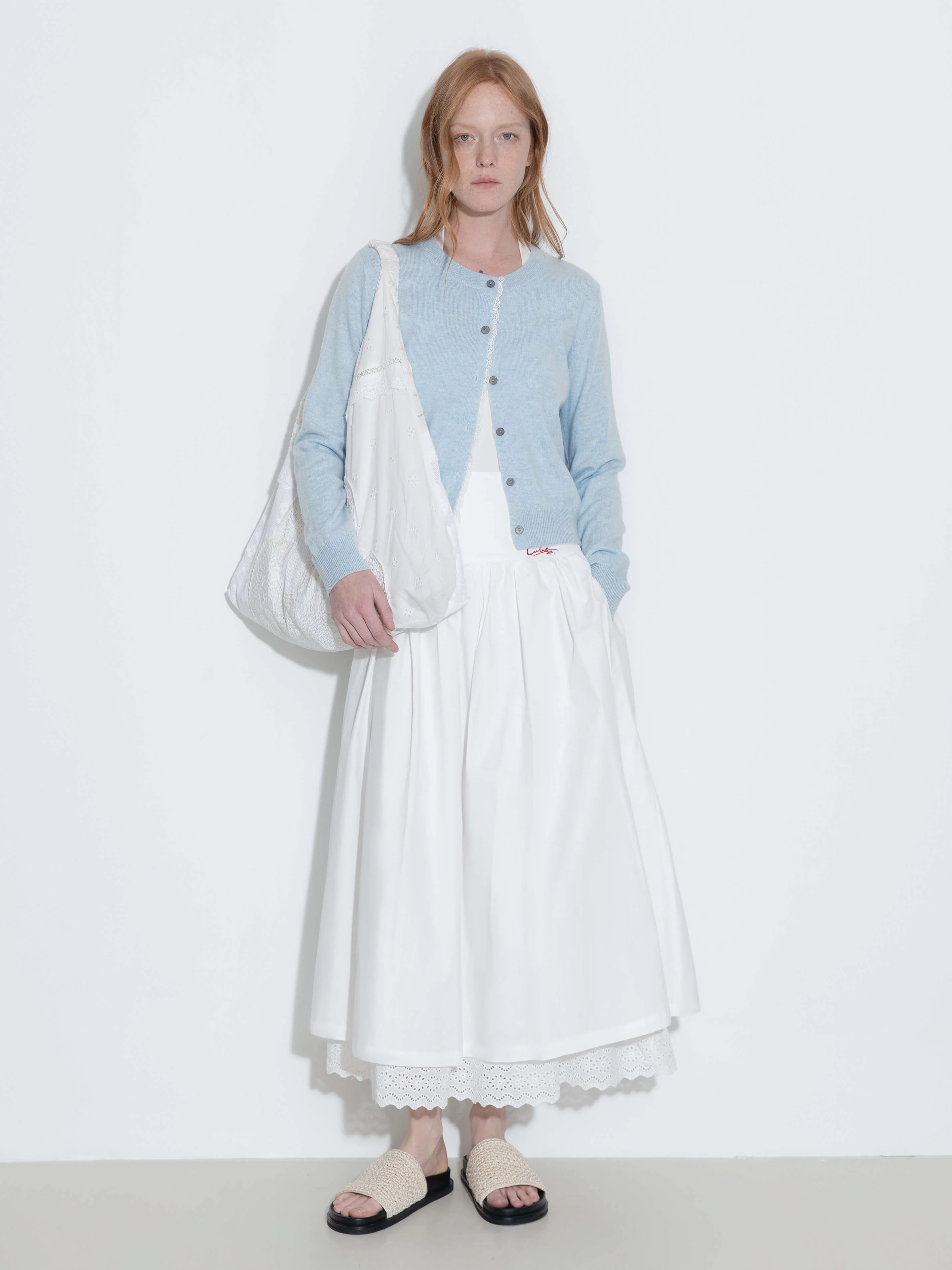 Lace Trim Knit Wool Cardigan - Image 15