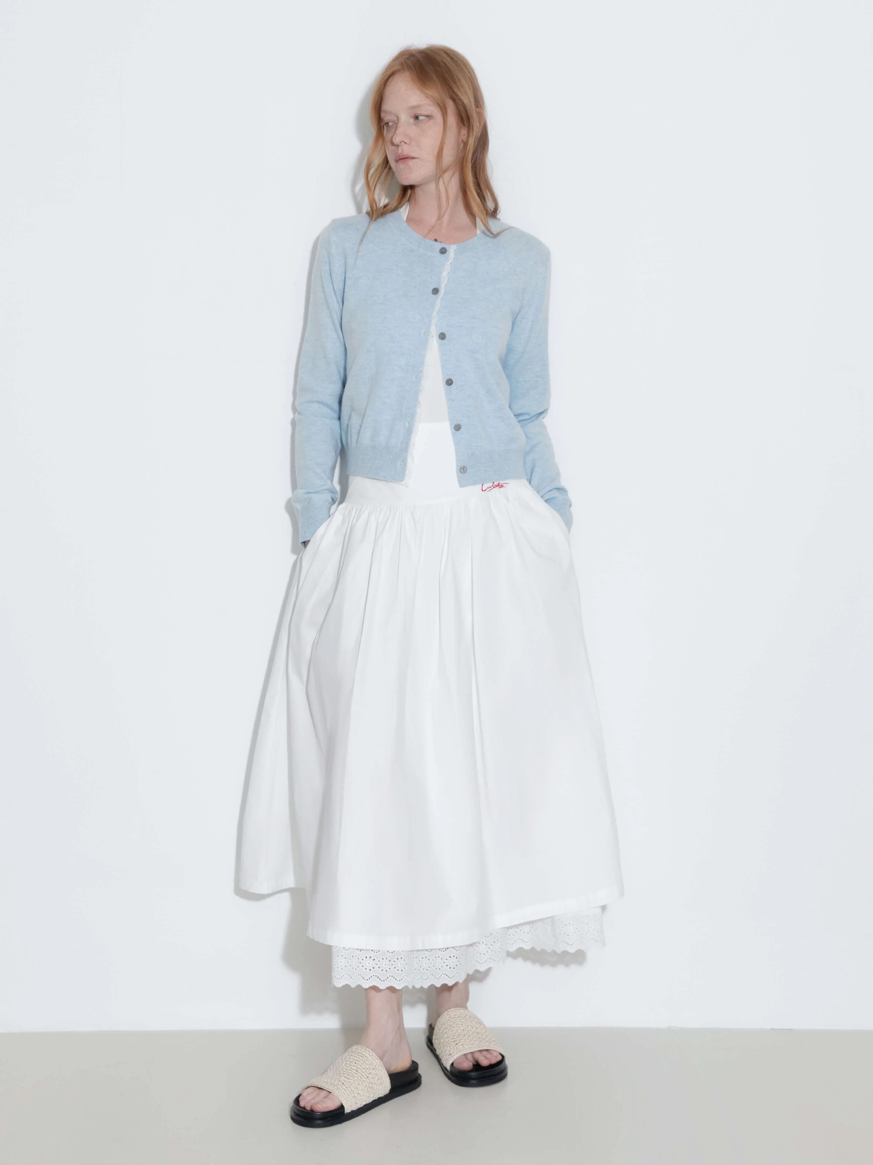 Lace Trim Knit Wool Cardigan - Image 17