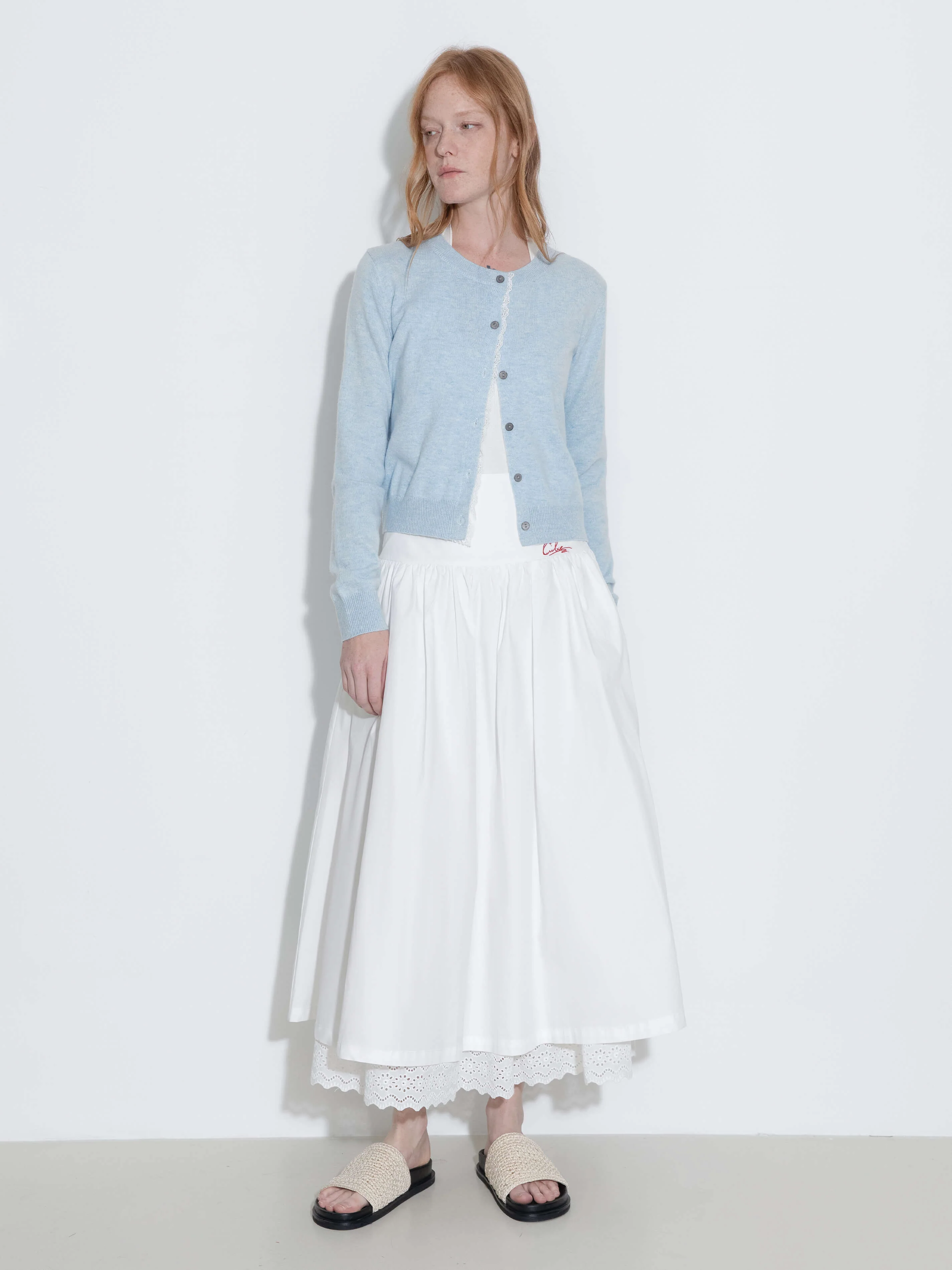 Lace Trim Knit Wool Cardigan - Image 20