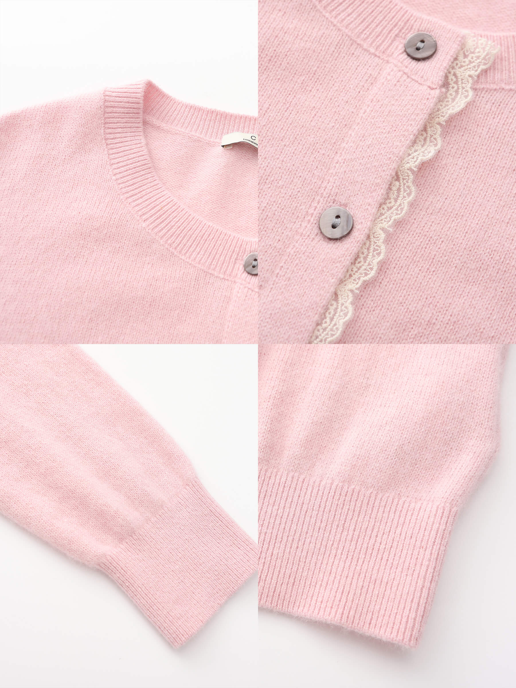 Lace Trim Knit Wool Cardigan - Image 29