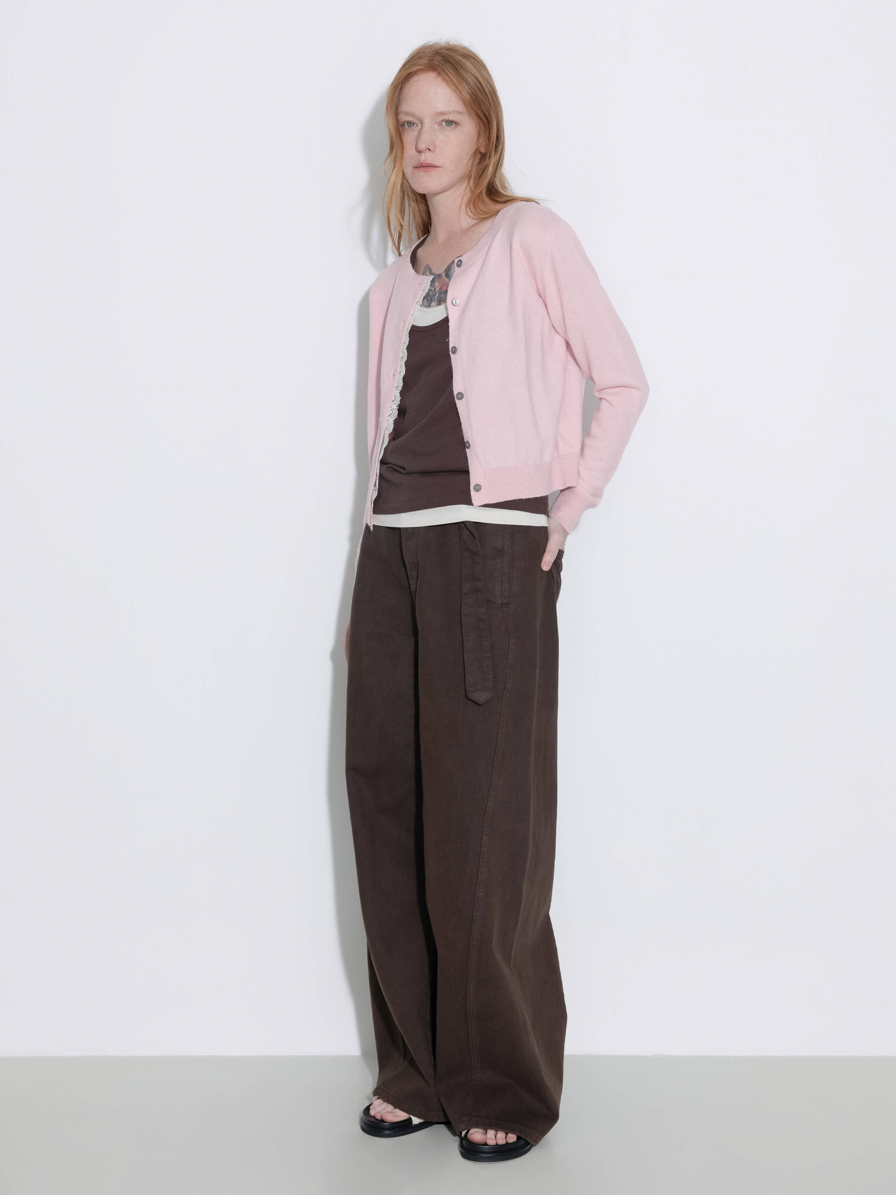 Lace Trim Knit Wool Cardigan - Image 4
