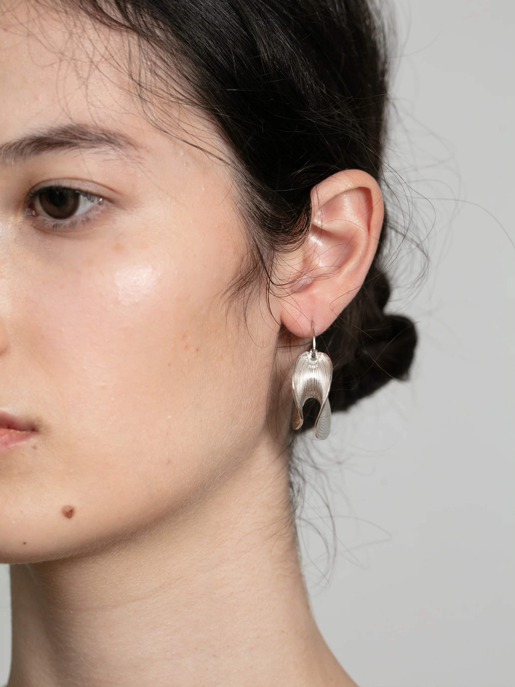 Layered Ripple Hoop Earrings - Image 4