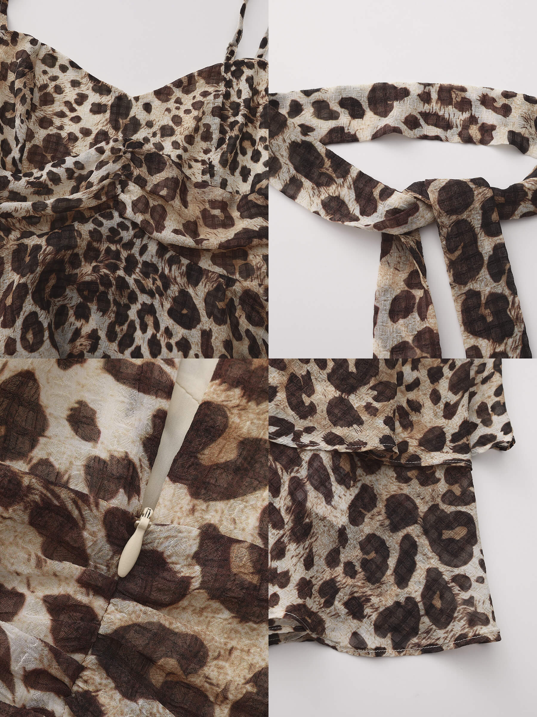 Leopard Print Cami Top with Scarf - Image 10