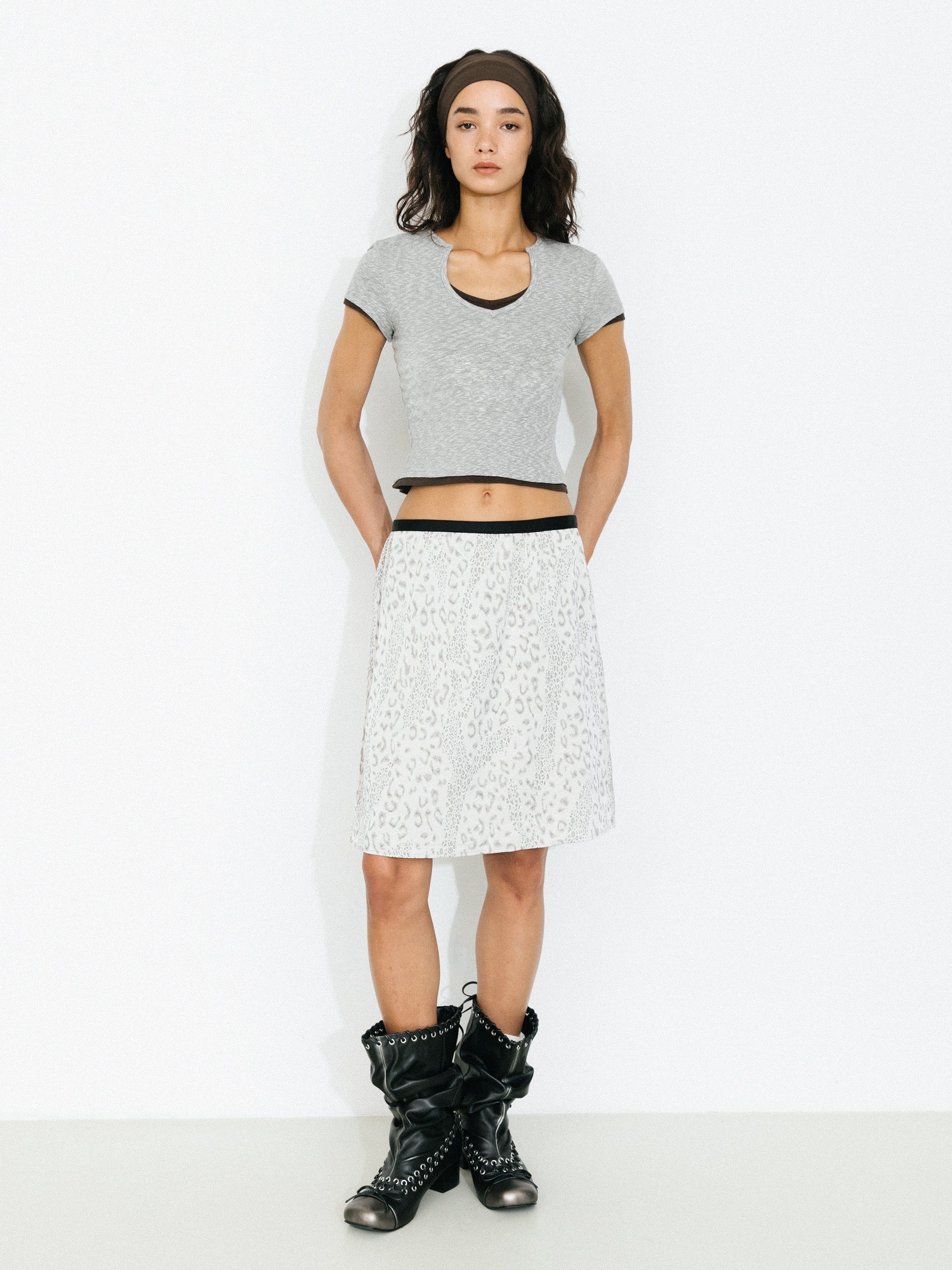 Leopard Print Straight Midi Skirt - Image 5