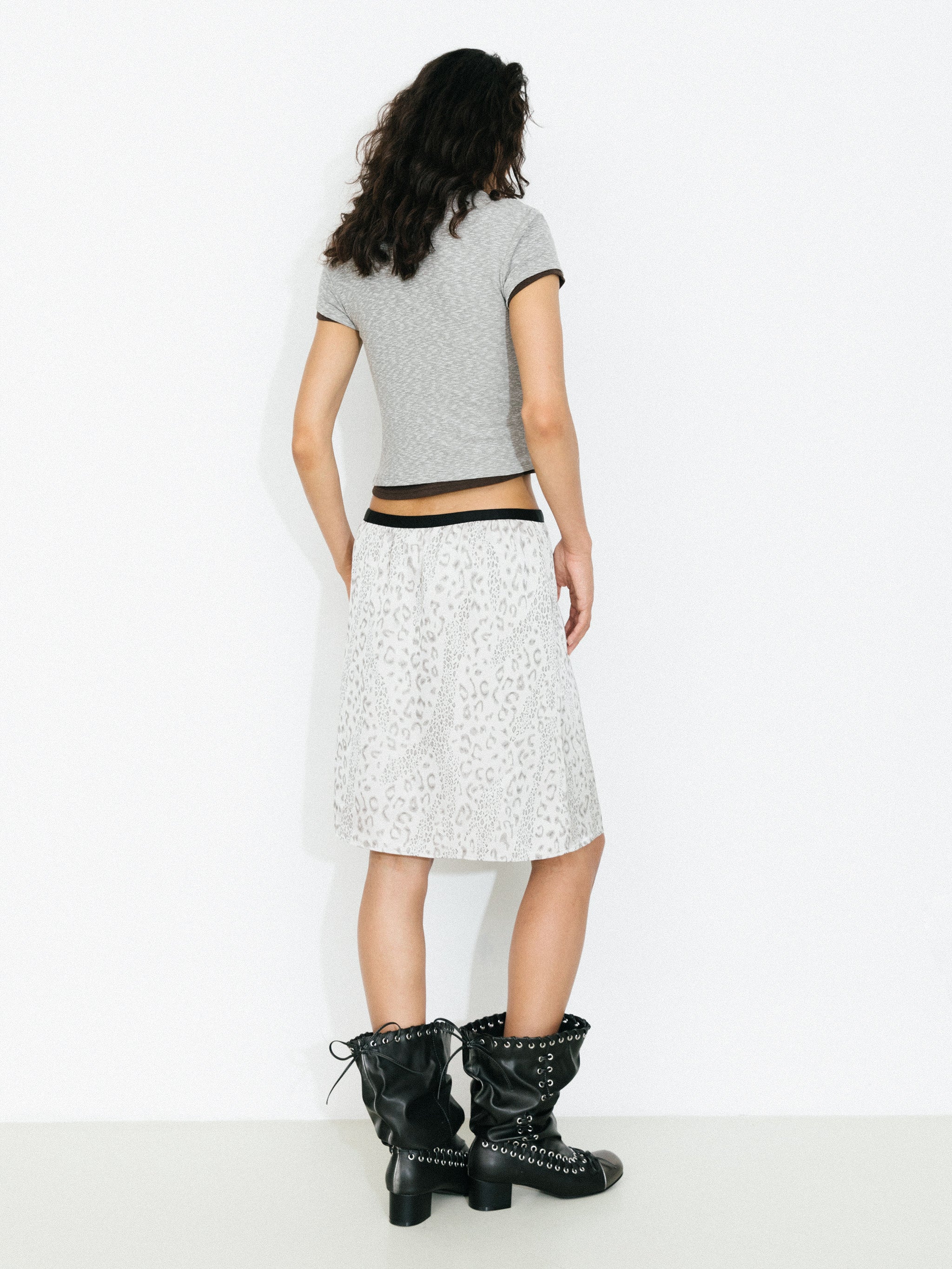 Leopard Print Straight Midi Skirt - Image 6