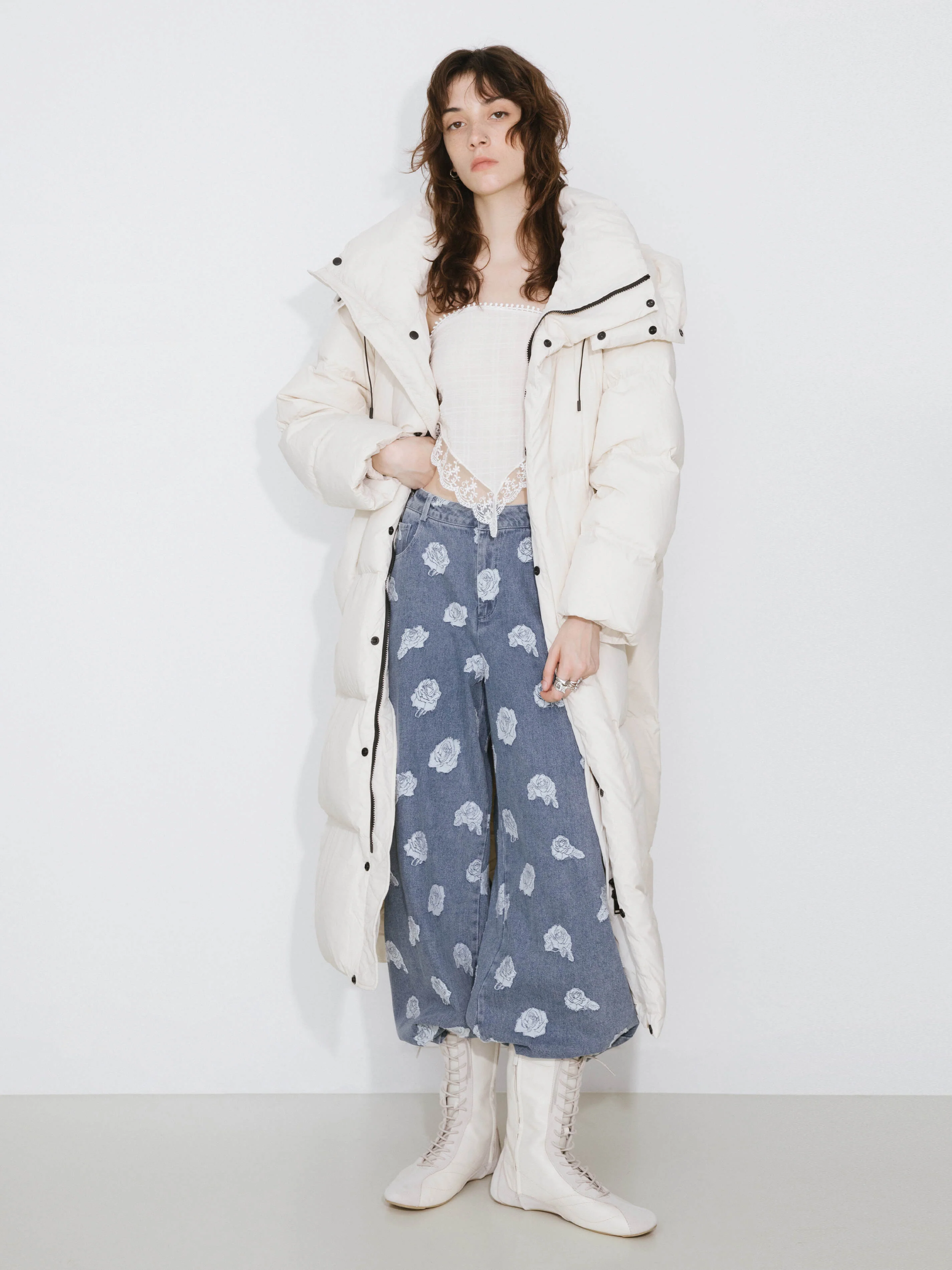 Long A-line Down Coat - Image 4