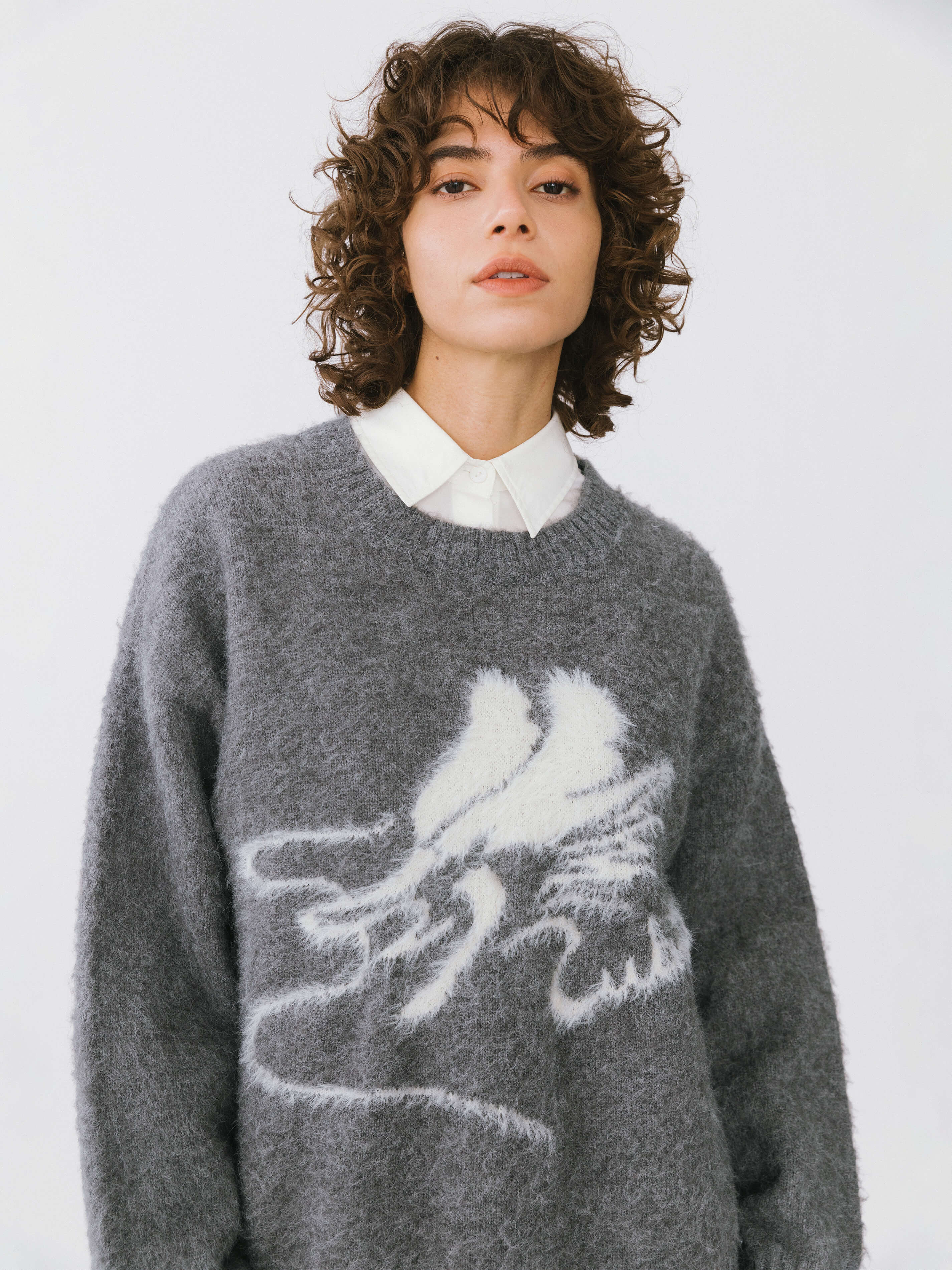 Loose Fit Color Block Jacquard Sweater - Image 10