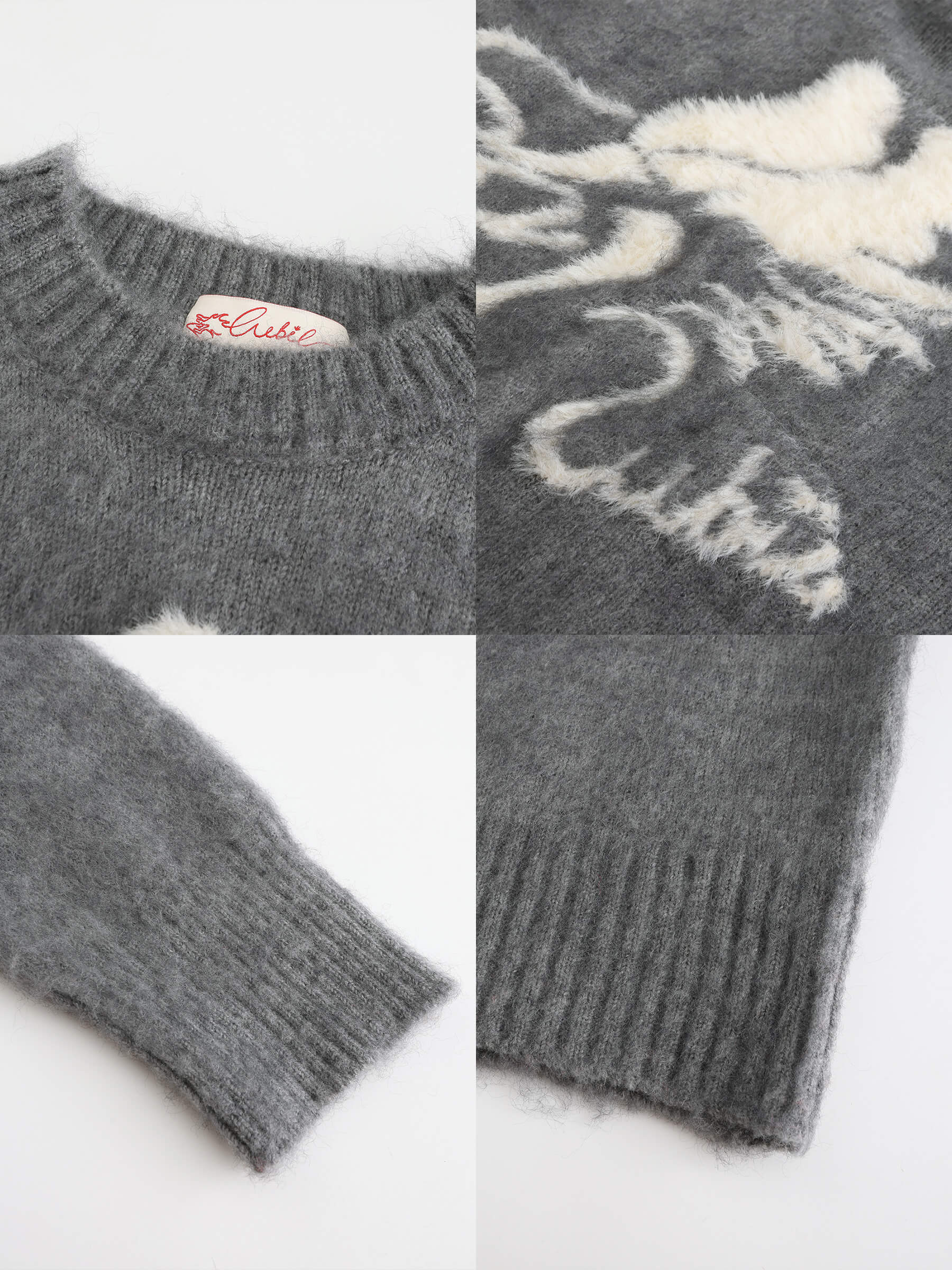 Loose Fit Color Block Jacquard Sweater - Image 18