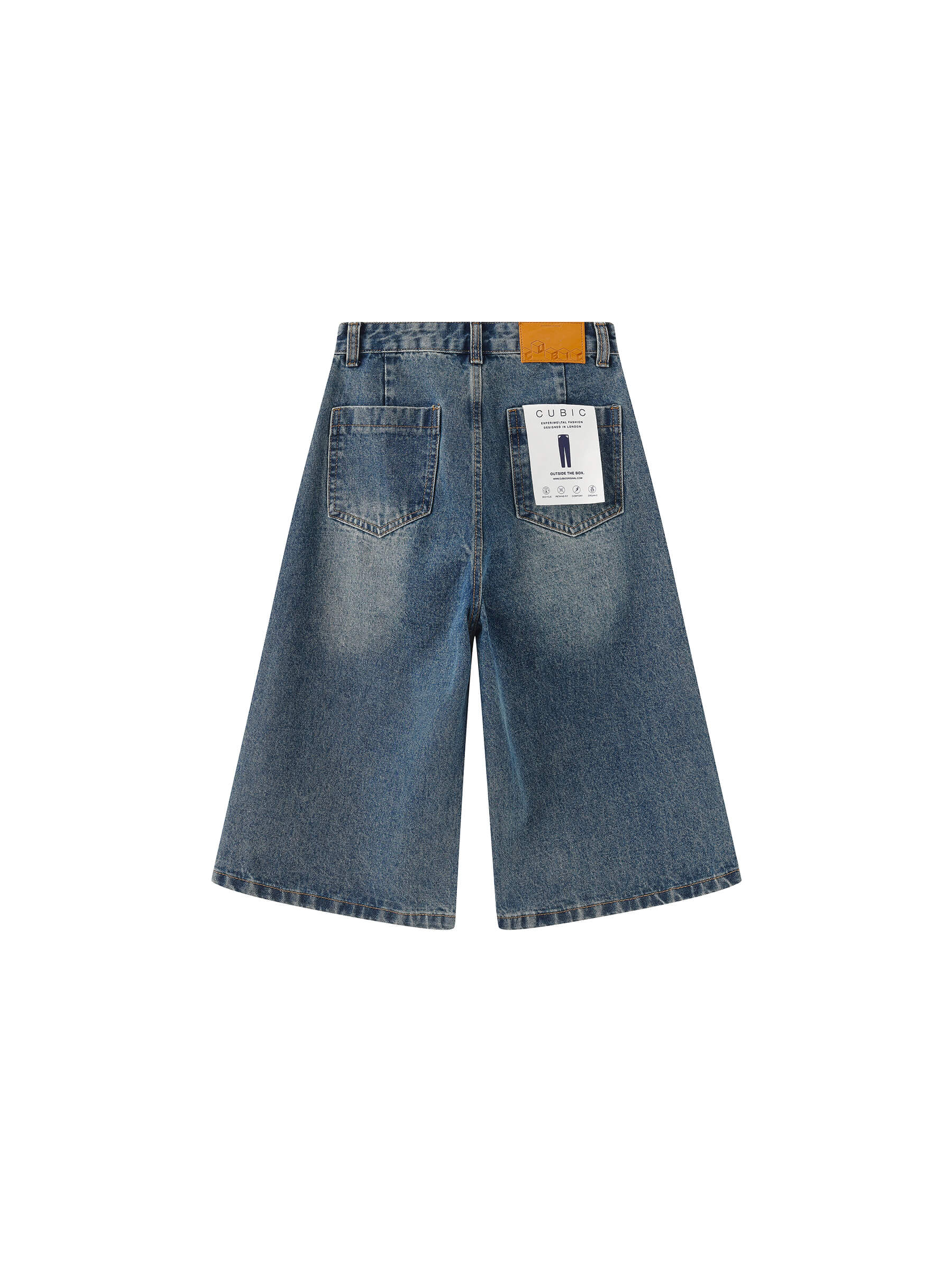 Loose Fit Knee-Length Denim Shorts - Image 16