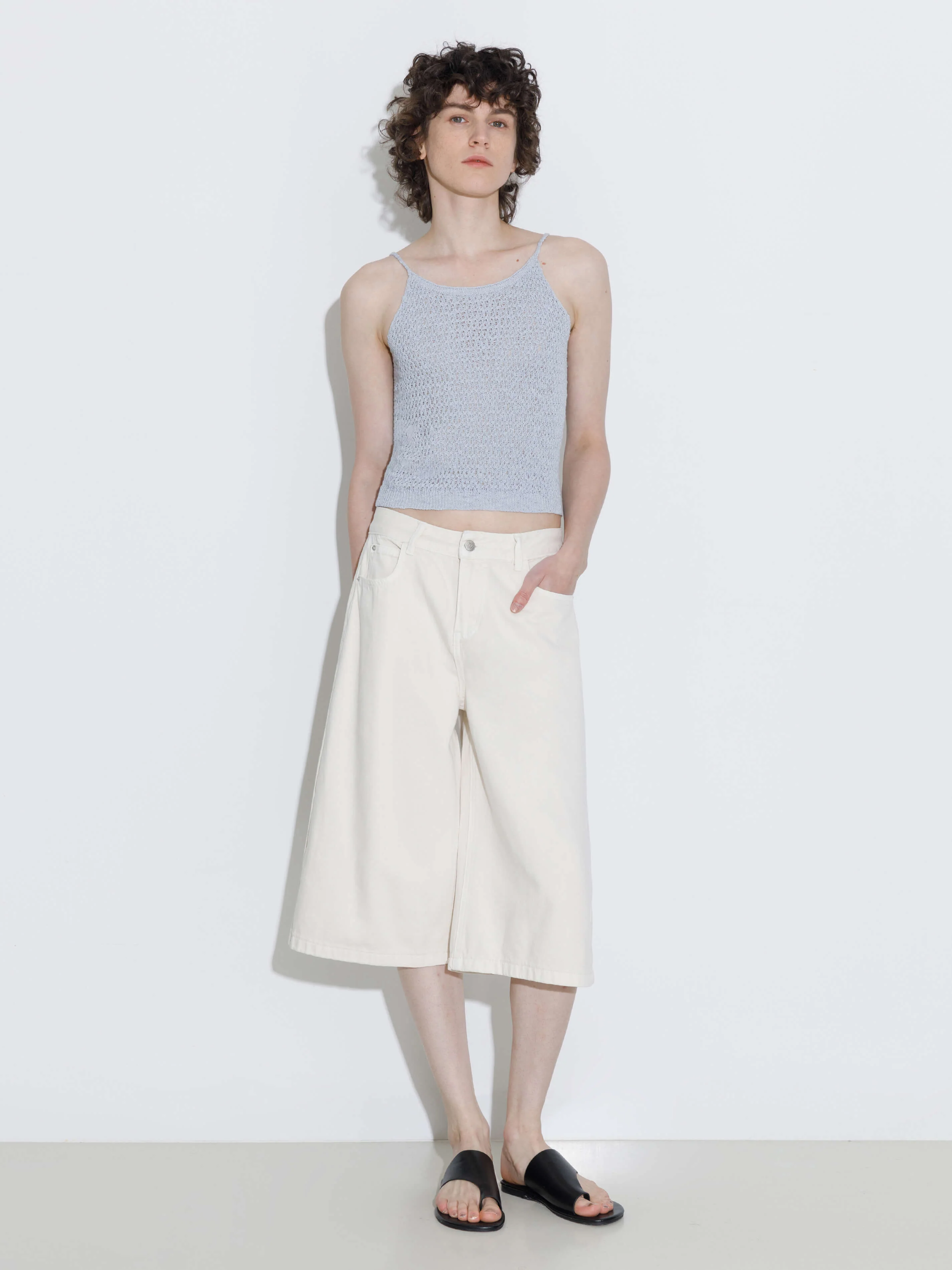 Loose Fit Knee-Length Denim Shorts - Image 8