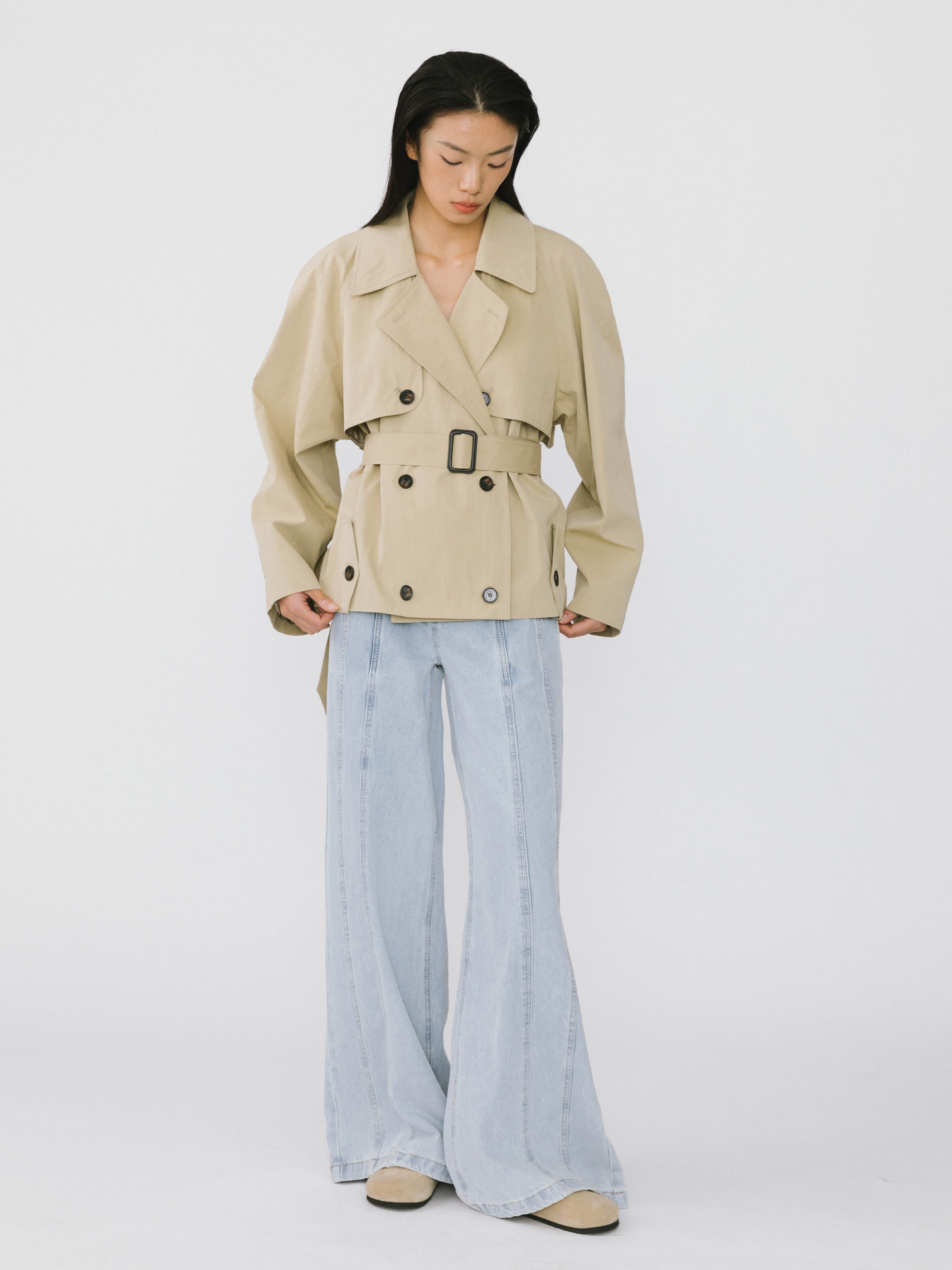 Front Stitch Wide Leg Jeans - Image 5