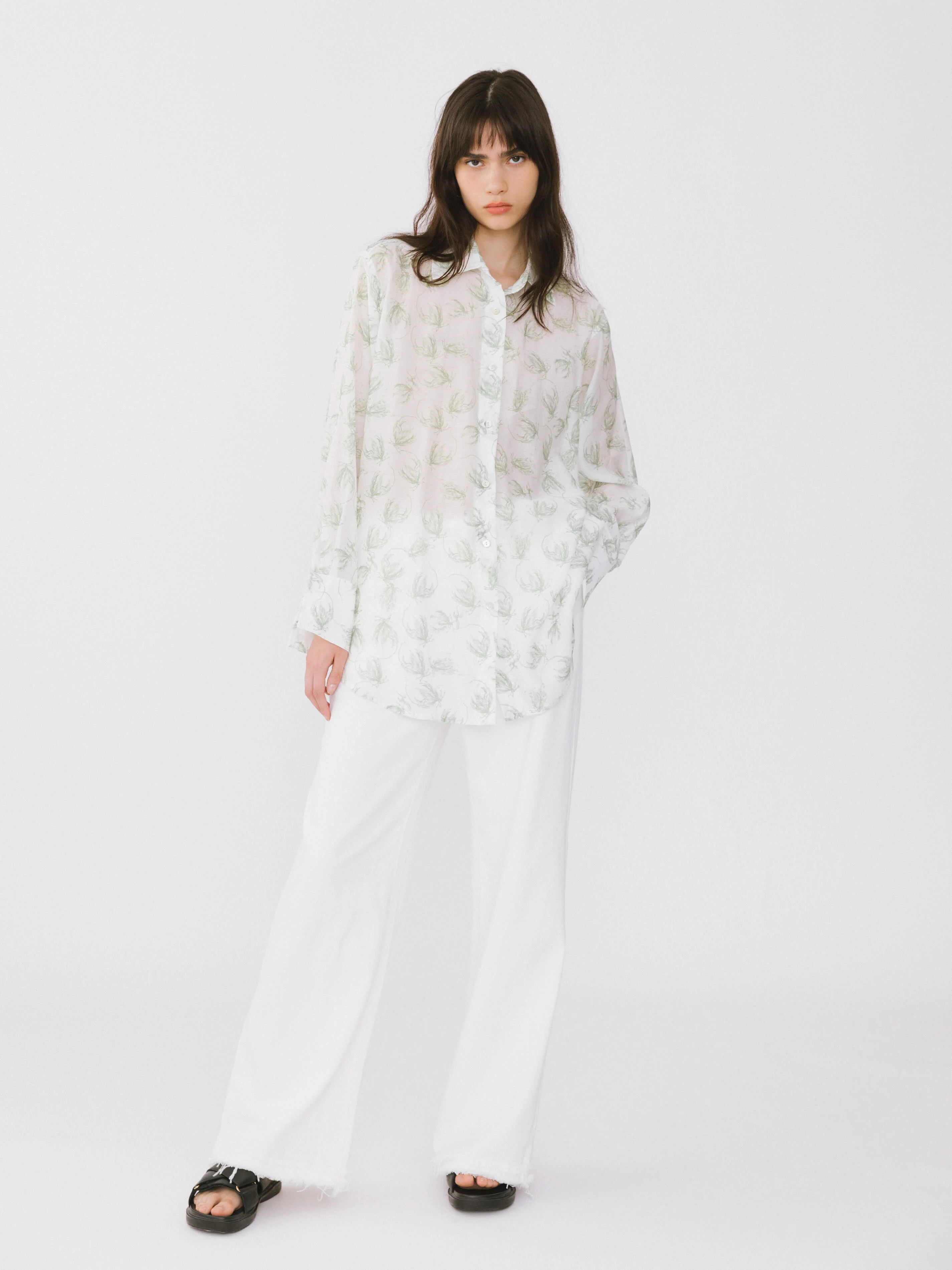 Loose Printed Sheer Shirt - Image 3