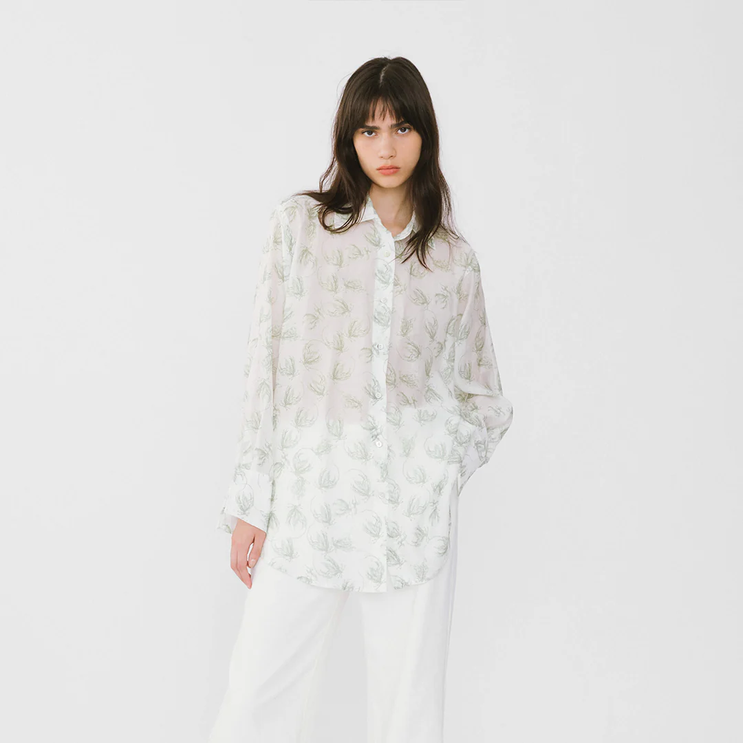 Loose Printed Sheer Shirt - Image 9
